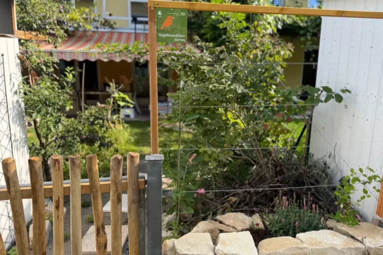 Auszeichnung vogelfreundlicher Garten: So werdet ihr zertifiziert Garten mit Natursteinmauer und üppiger Bepflanzung