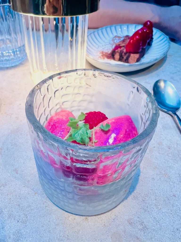 Fruchtiges Sorbet in einem Glas