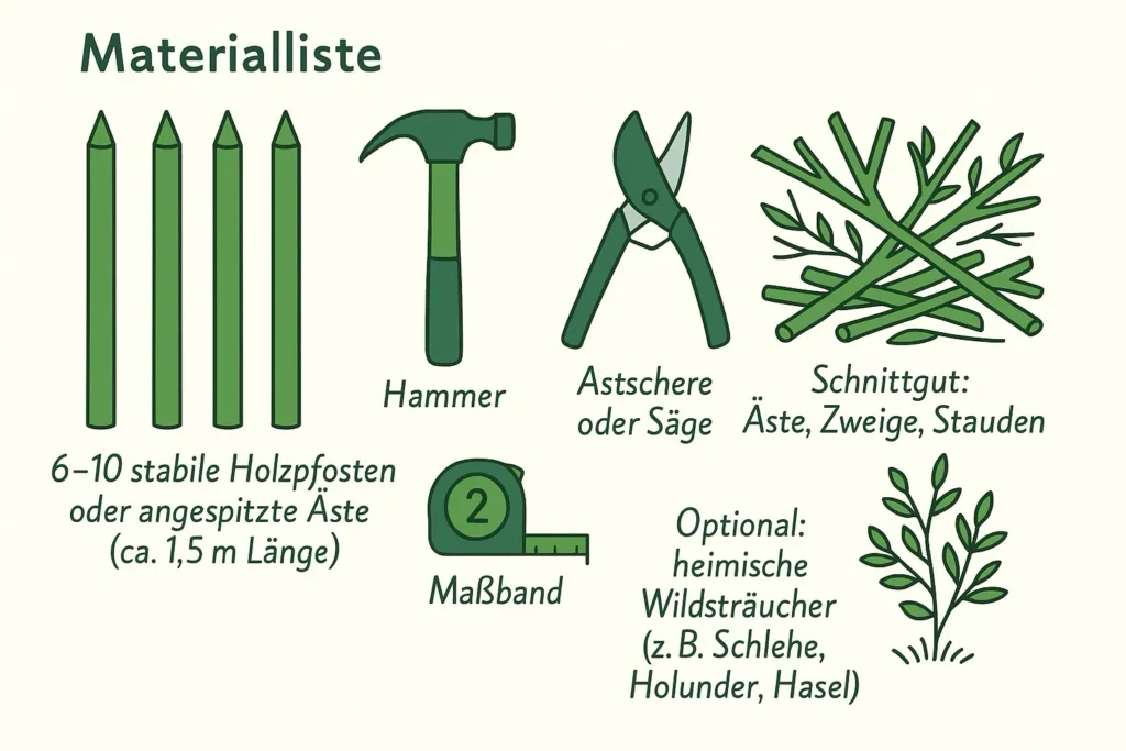 Übersicht benötigter Materialien als Illustration