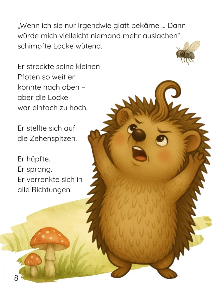 Leseprobe aus dem Kinderbuch der kleine Igel Locke.