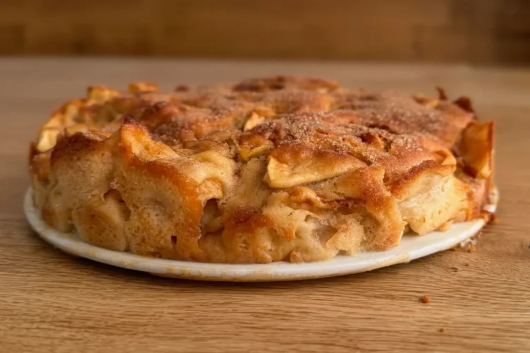 Supersaftiger Apfelkuchen – unser liebster Klassiker für gemütliche Tage Frisch gebackener Apfelkuchen von oben, mit goldbrauner Kruste und Zimtzucker.