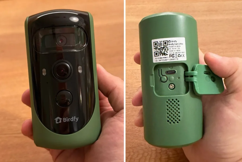 Birdfy Feeder 2 Pro Kamera mit Dual-Lens auf Vorder- und Rückseite.