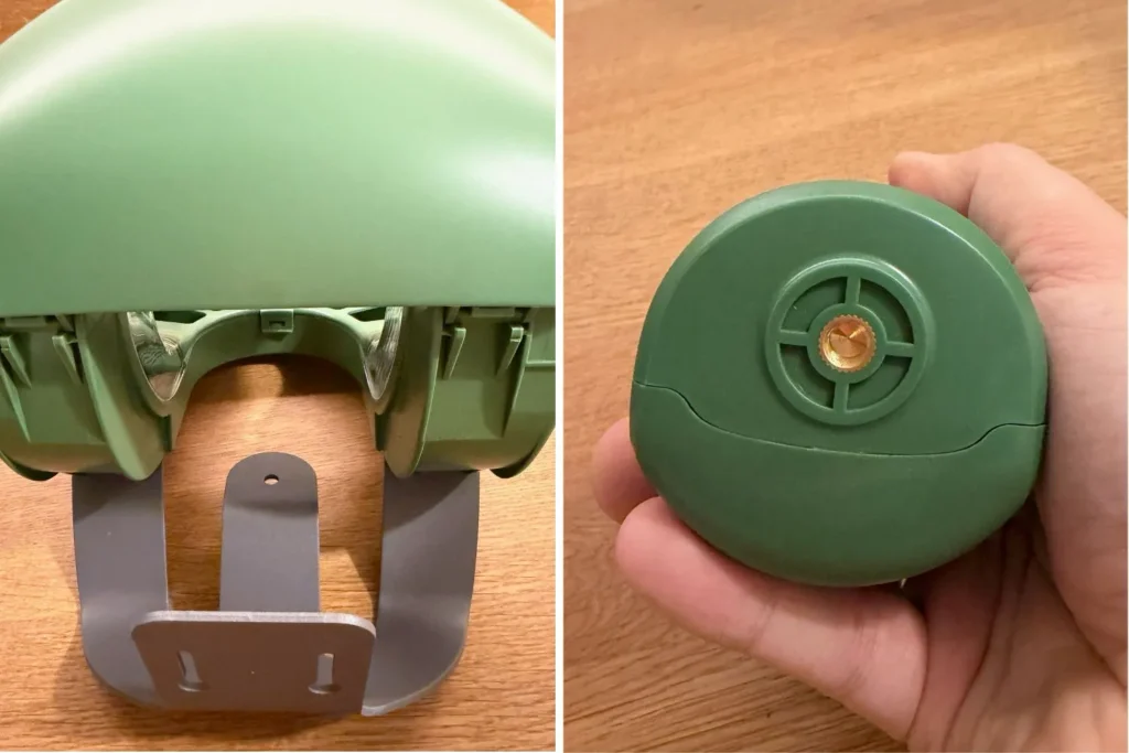 Montageaufnahme des Birdfy Feeder 2 Pro für Wand- oder Pfostenbefestigung.