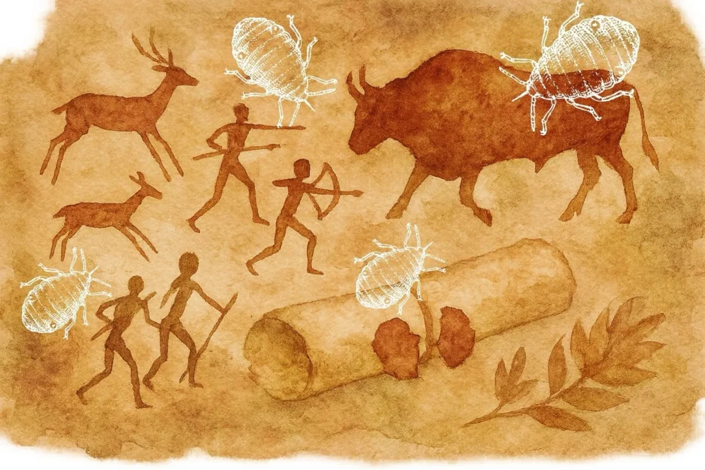 Symbolische Höhlenmalerei zeigt Blattläuse als uralte Insektenart