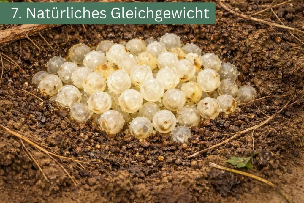 Eigelege im Boden – Feuerwanzen tragen durch das Fressen von Eiern anderer Insekten zum natürlichen Gleichgewicht bei.