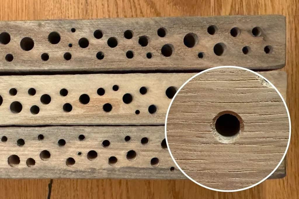 Saubere, fachgerechte Bohrlöcher in Hartholz