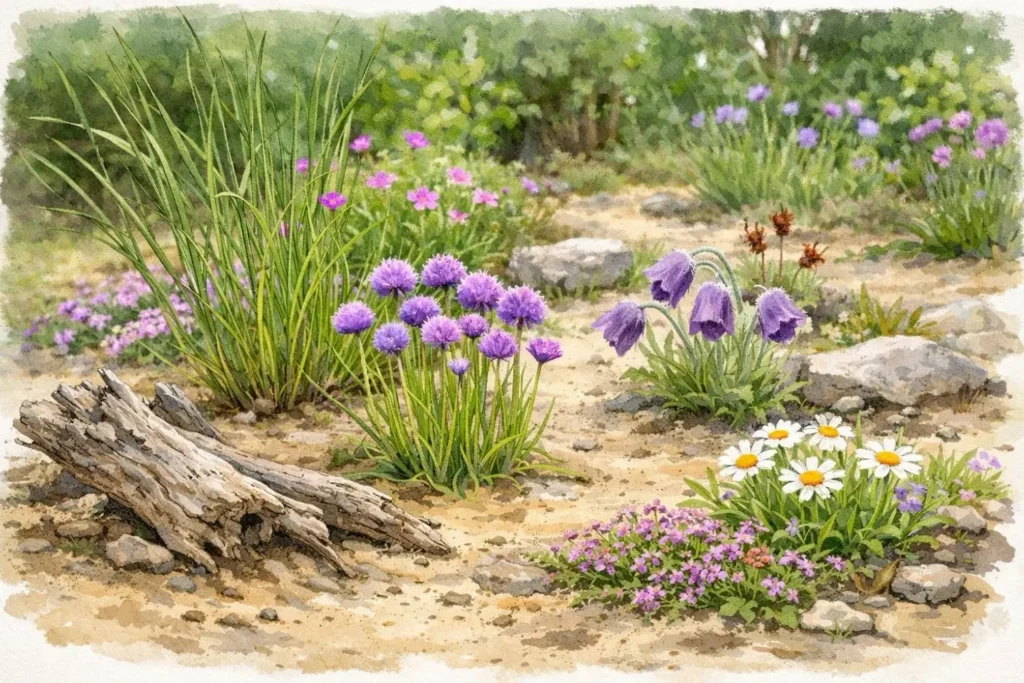 Illustration eines bepflanzten Magerbeets