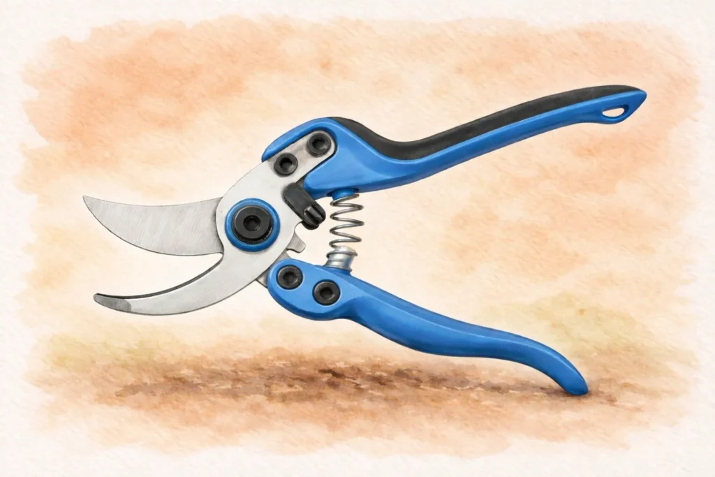 Saubere und scharfe Gartenschere für den Rosenschnitt