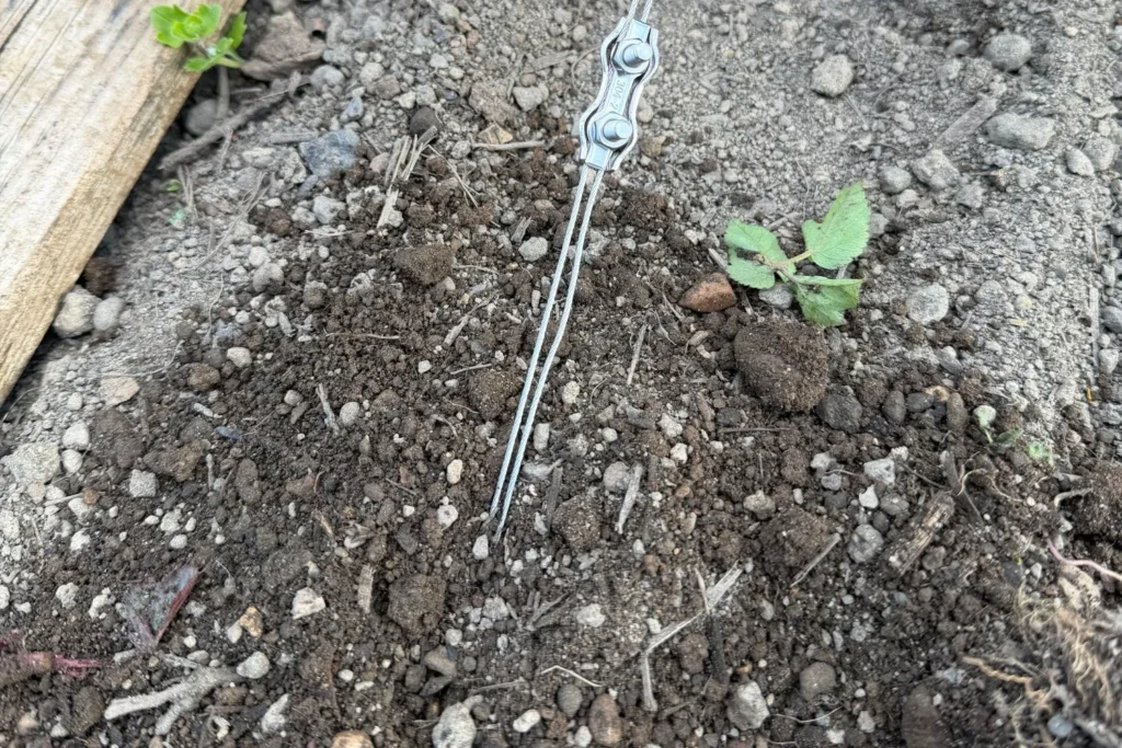 Versenkter Erdanker im Boden