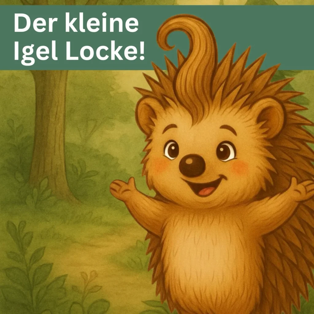 Illustration vom kleinen Igel Locke im Wald – Kinderbuch über Natur, Tiere und Freundschaft