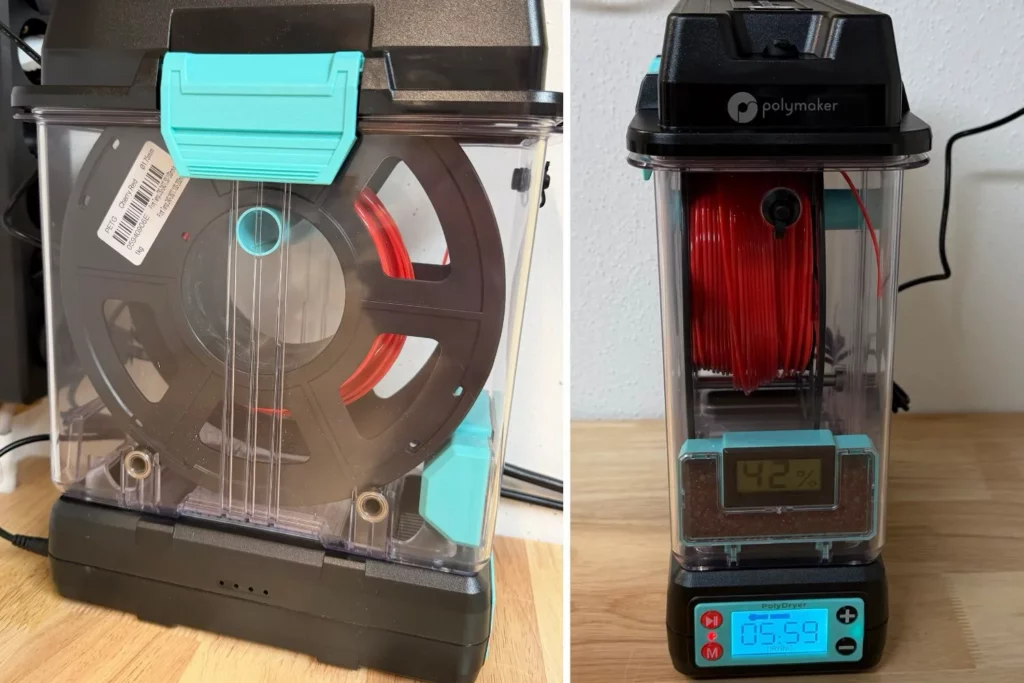 Polymaker Polydryer zum Trocknen und Lagern von PETG-Filament für den 3D-Druck