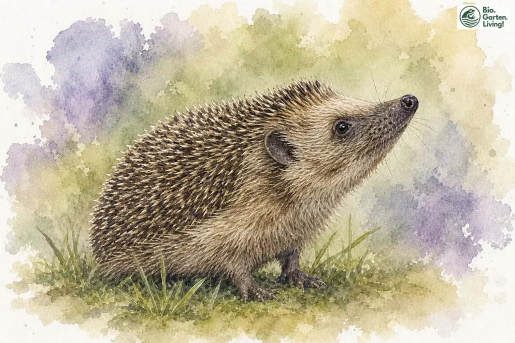 Igel wittert mit erhobener Nase seine Umgebung