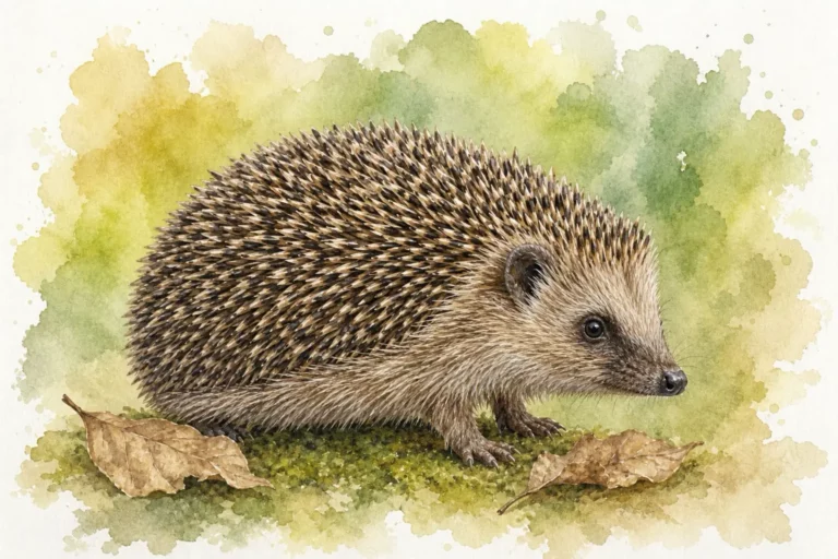 Braunbrustigel mit deutlich erkennbaren Stacheln