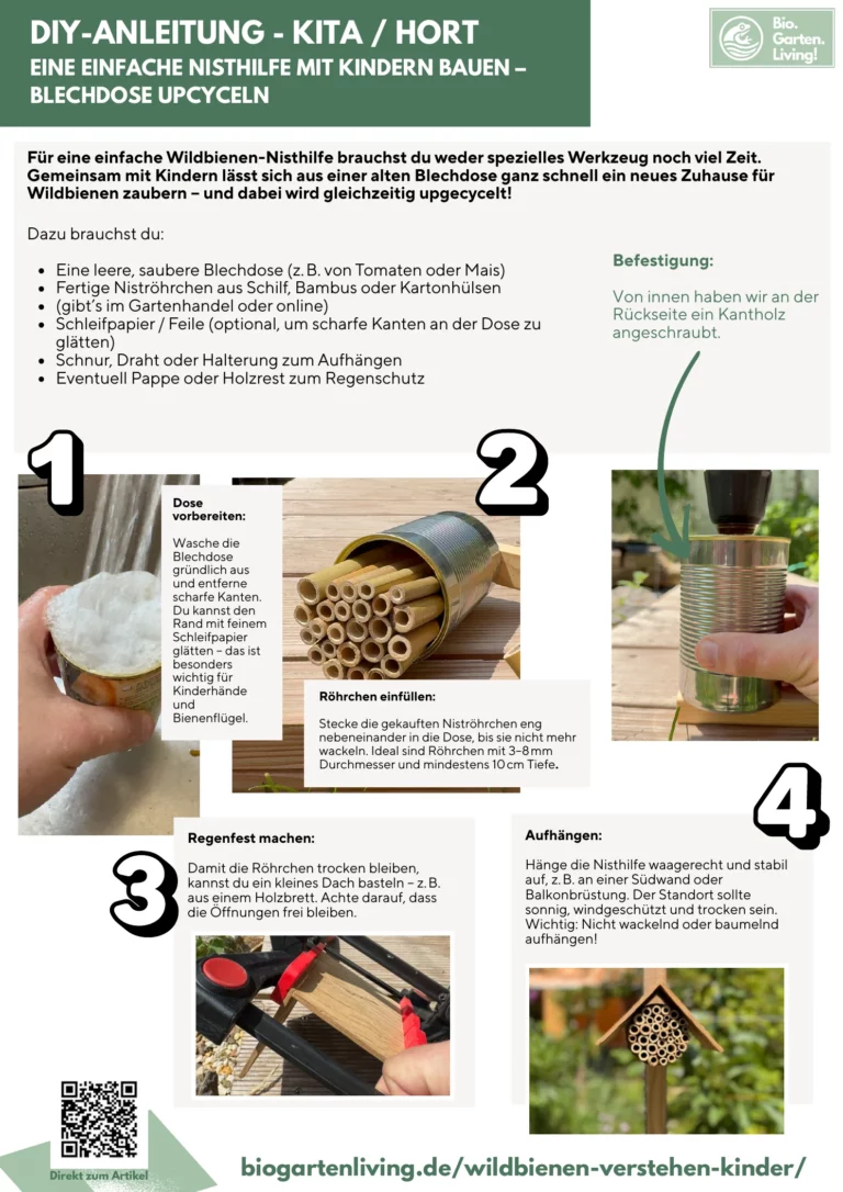 DIY-Anleitung für eine Wildbienen-Nisthilfe aus einer upgecycelten Blechdose