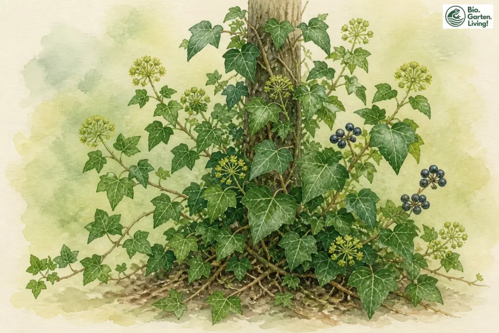 Efeu (Hedera helix) als Aquarell
