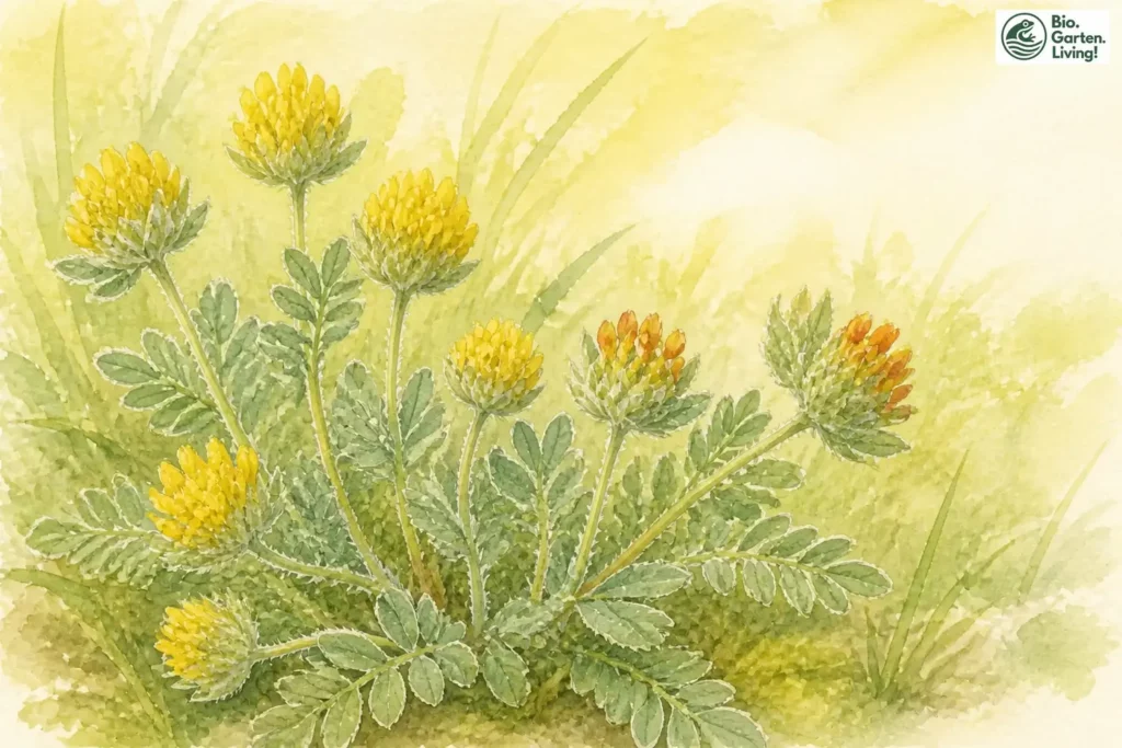 Gewöhnlicher Wundklee (Anthyllis vulneraria) als Aquarell