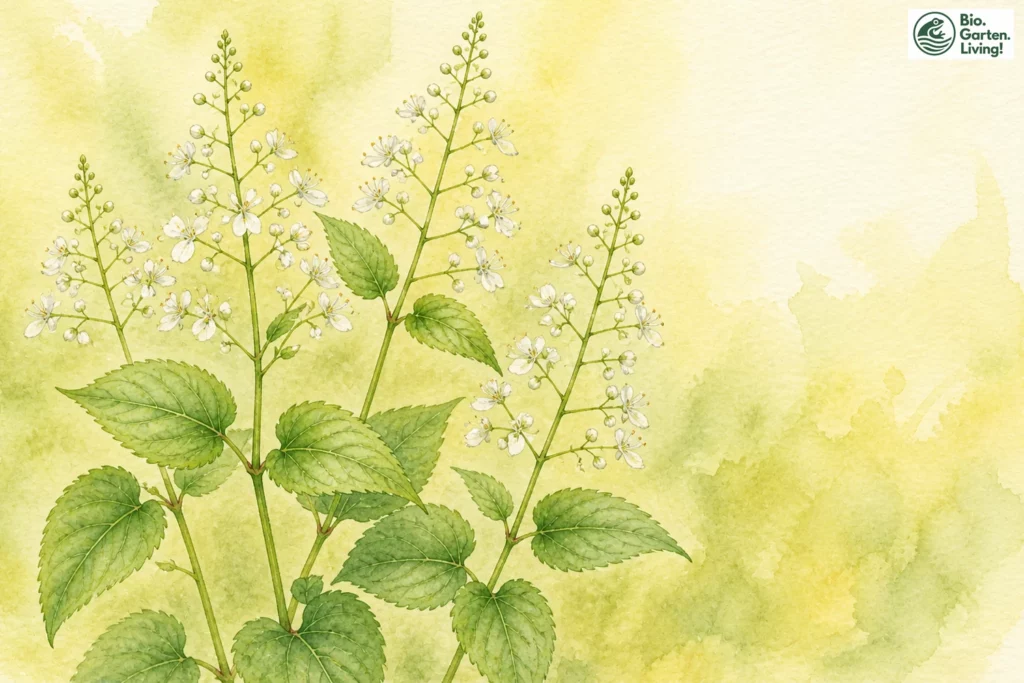 Aquarellillustration des Großen Hexenkrauts (Circaea lutetiana)