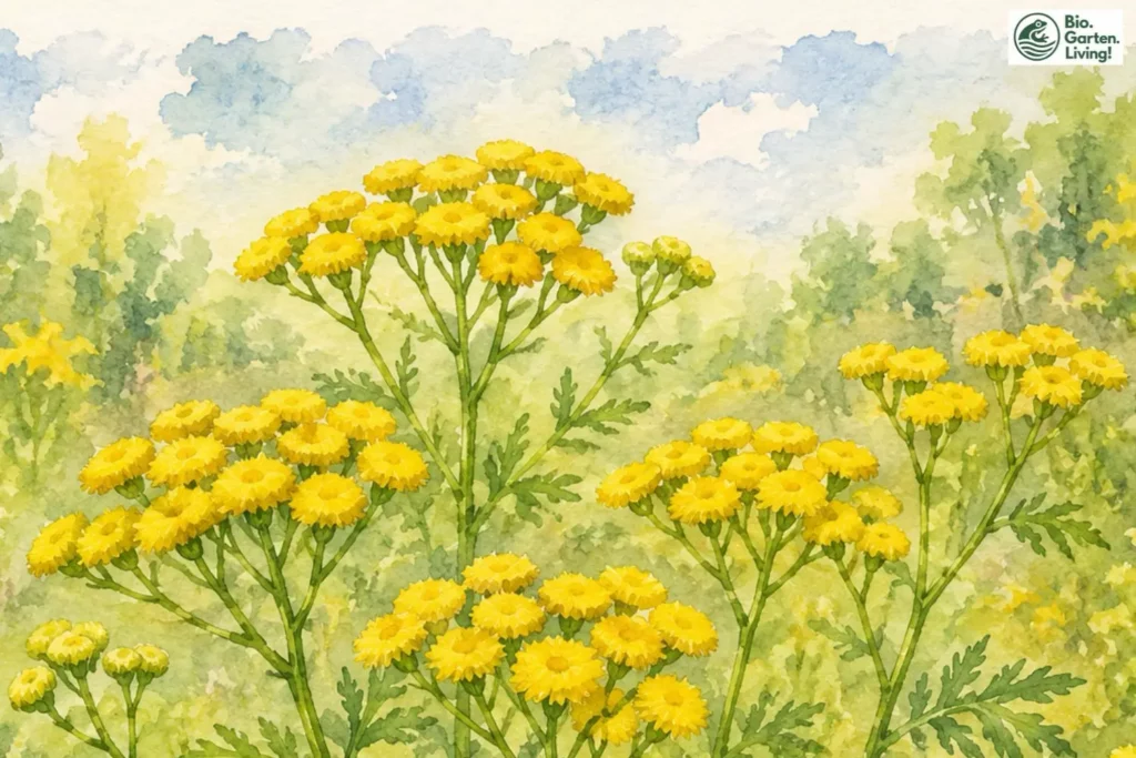Aquarellillustration des Rainfarns (Tanacetum vulgare)