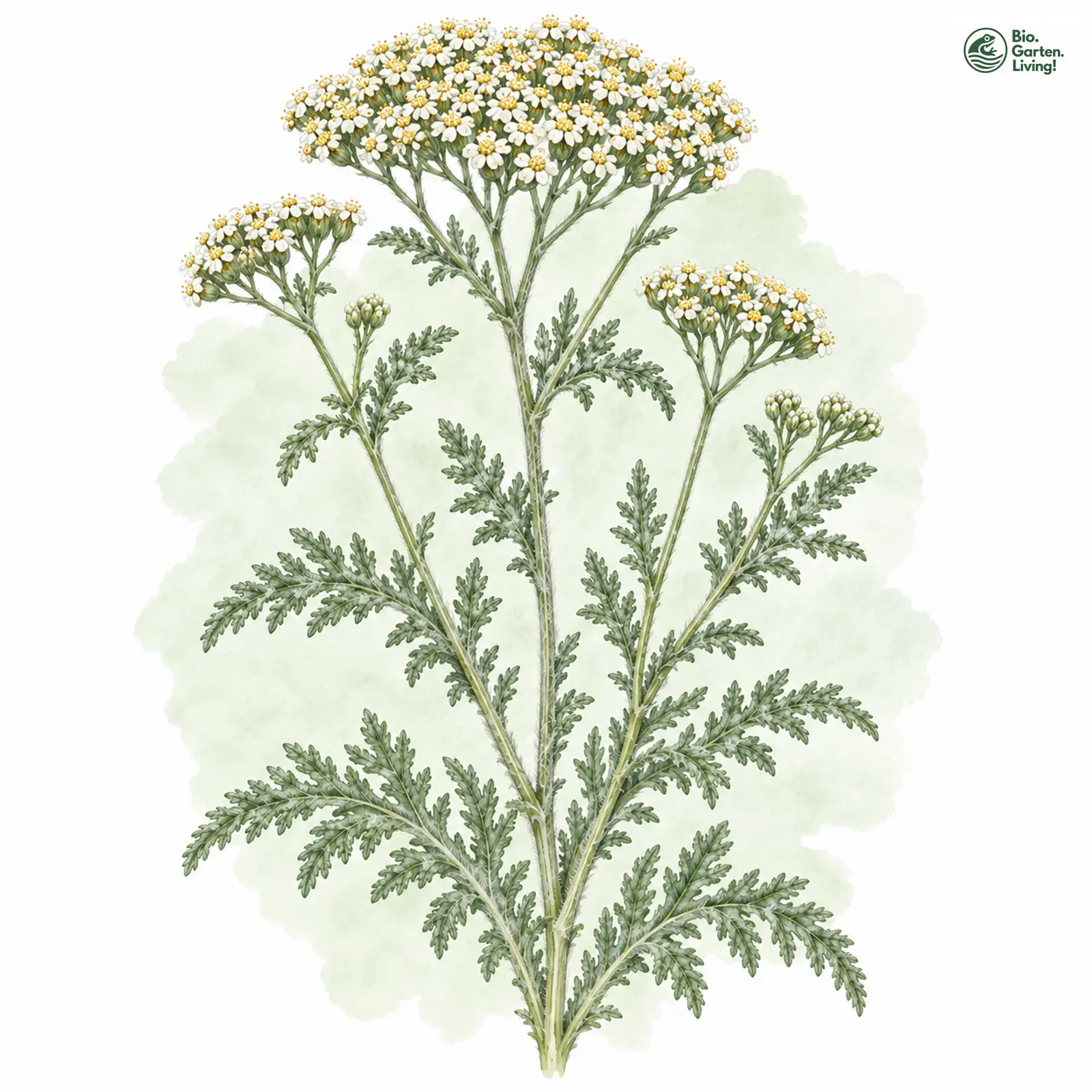 Aquarellzeichnung: Edle Schafgarbe (Achillea nobilis)