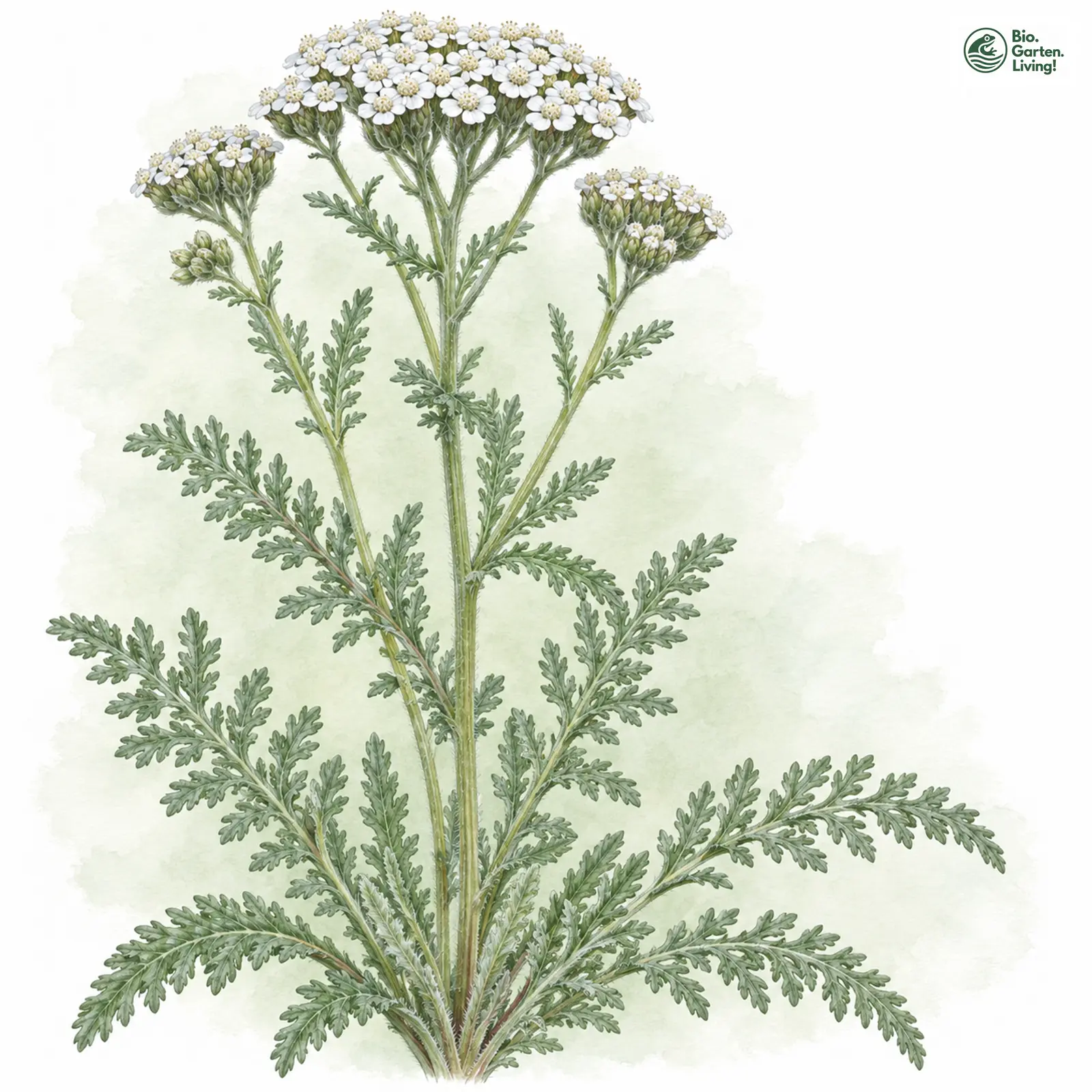 Aquarellzeichnung: Ungarische Schafgarbe (Achillea pannonica)