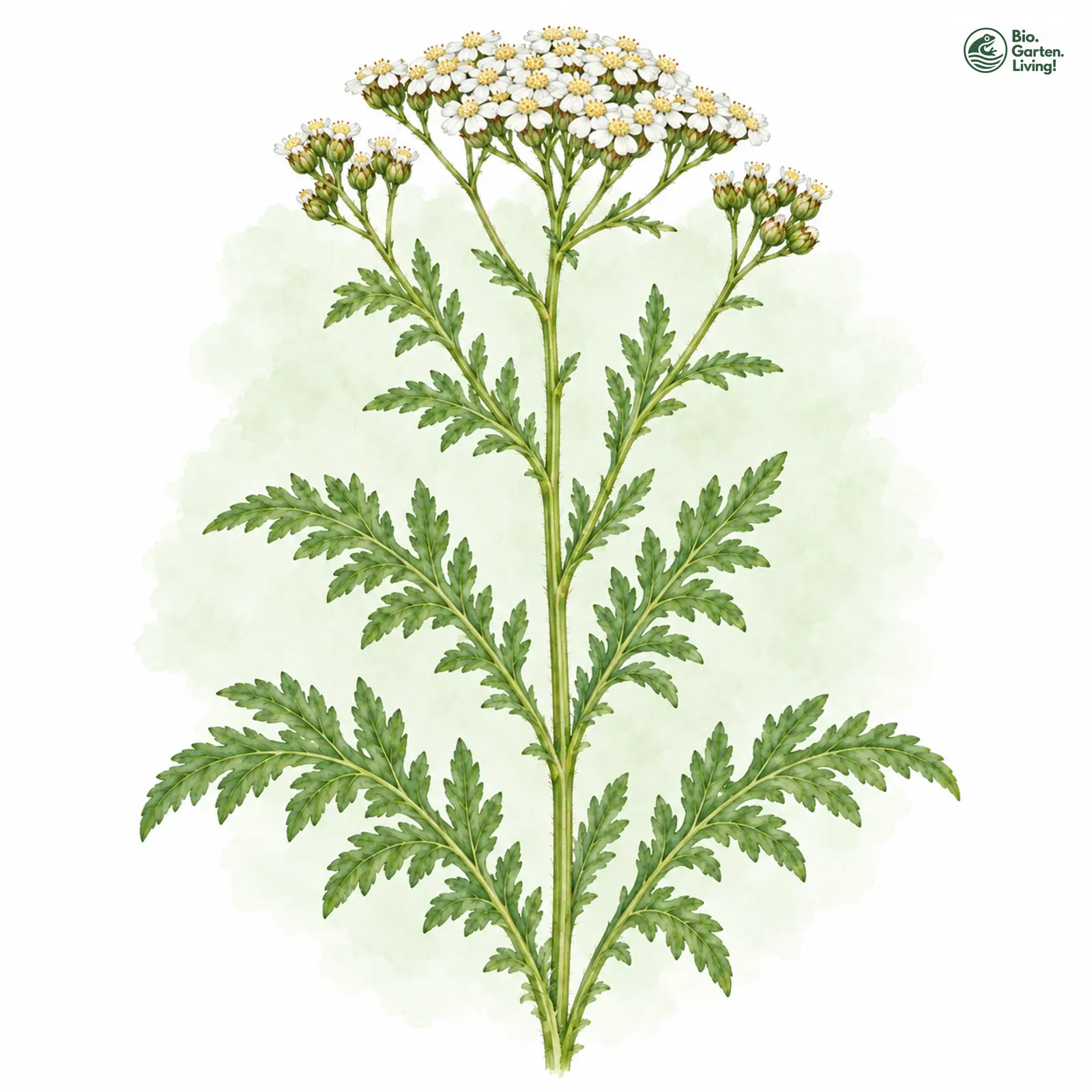 Aquarellzeichnung: Wiesen-Schafgarbe (Achillea pratensis)