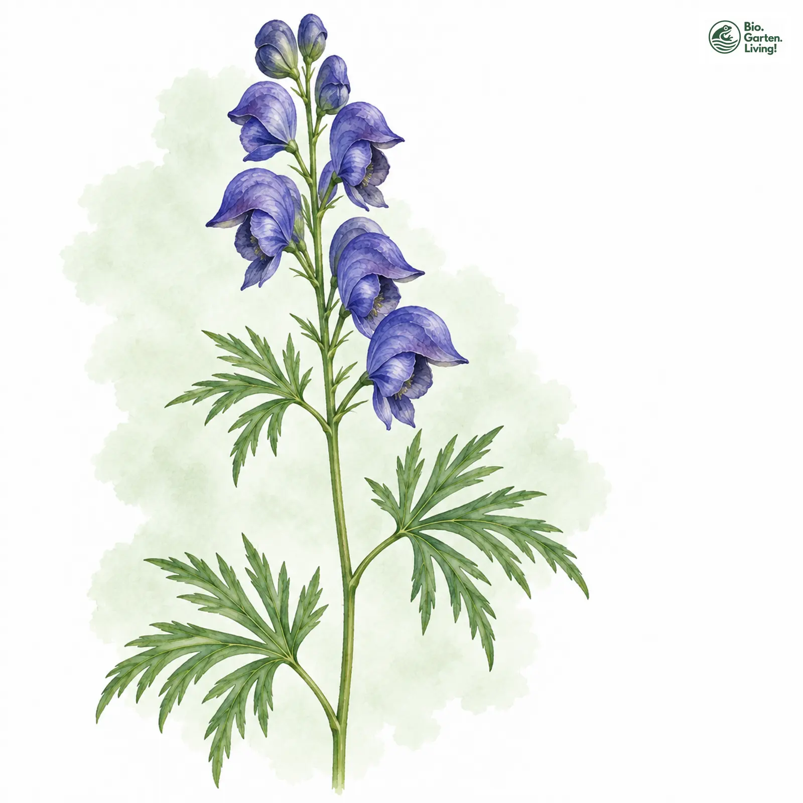 Aquarellzeichnung: Tauern-Eisenhut (Aconitum tauricum)
