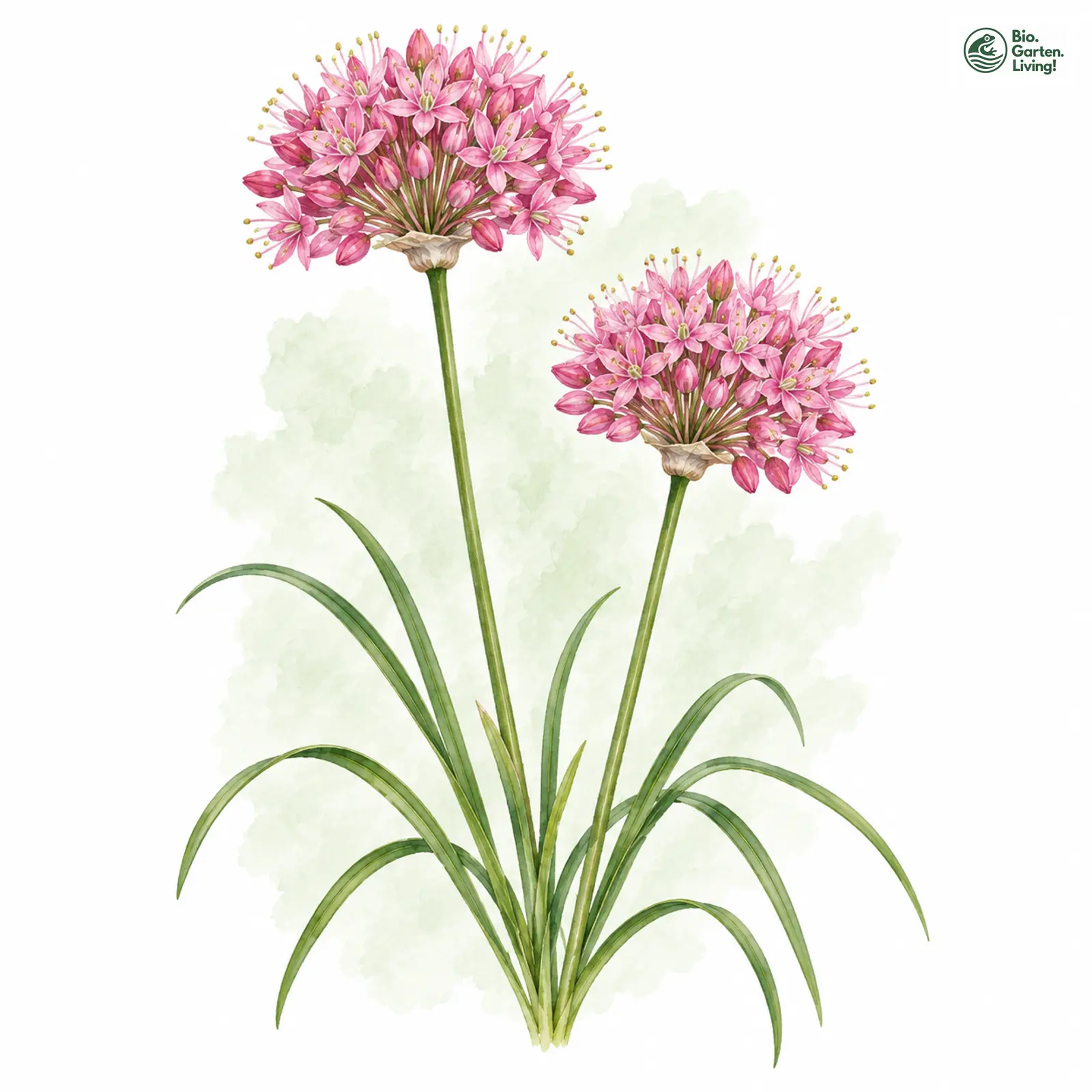 Aquarellzeichnung: Berg-Lauch (Allium lusitanicum)