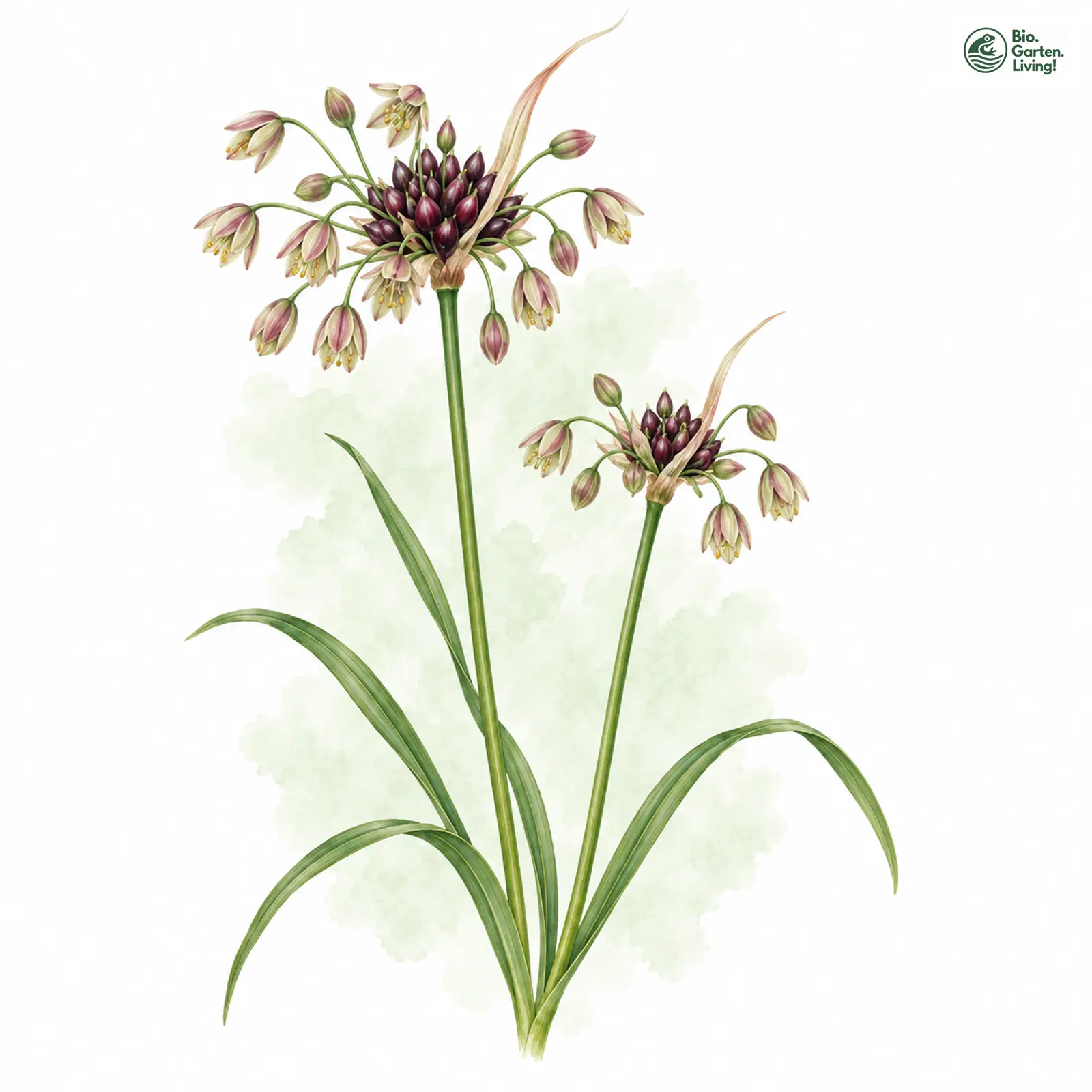 Aquarellzeichnung: Gemüse-Lauch (Allium oleraceum)