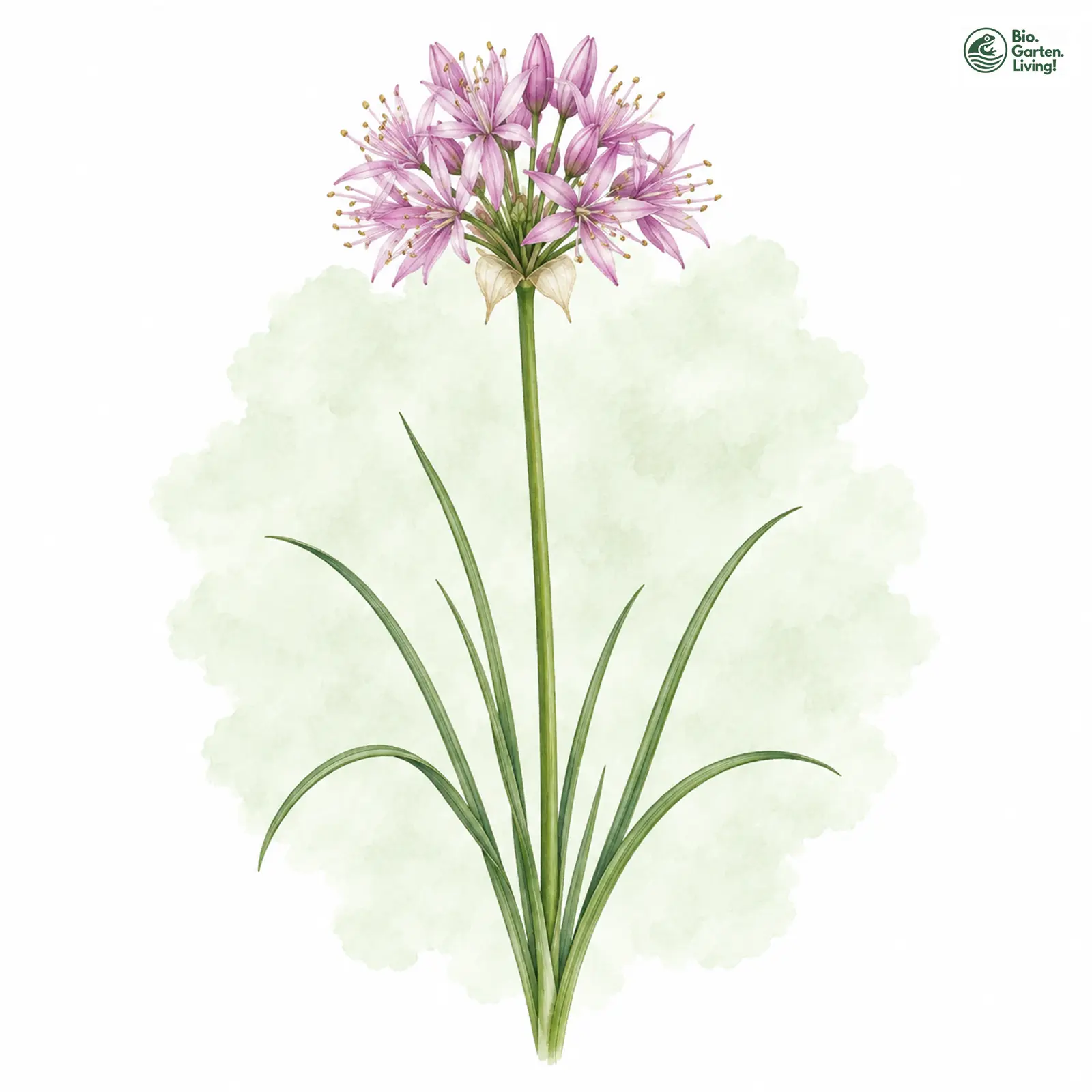 Aquarellzeichnung: Duft-Lauch (Allium suaveolens)