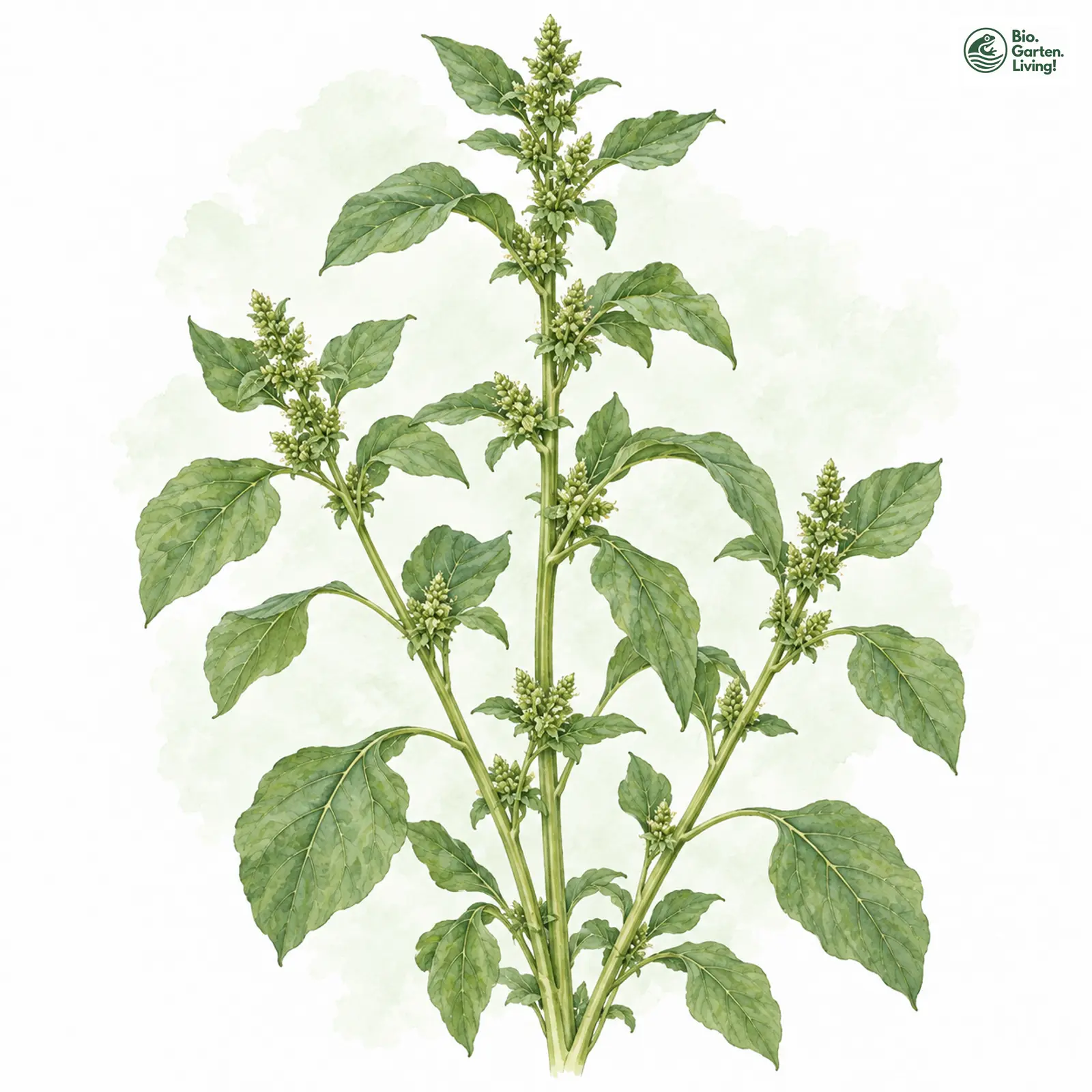 Aquarellzeichnung: Aufsteigender Amarant (Amaranthus blitum (im engeren Sinne))
