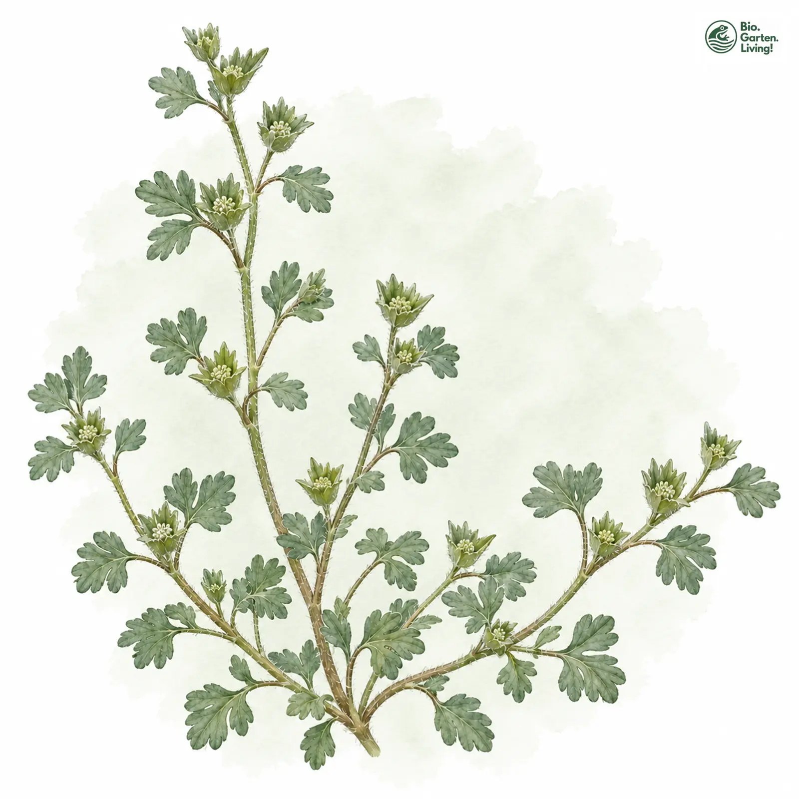 Aquarellzeichnung: Gewöhnlicher Ackerfrauenmantel (Aphanes arvensis)