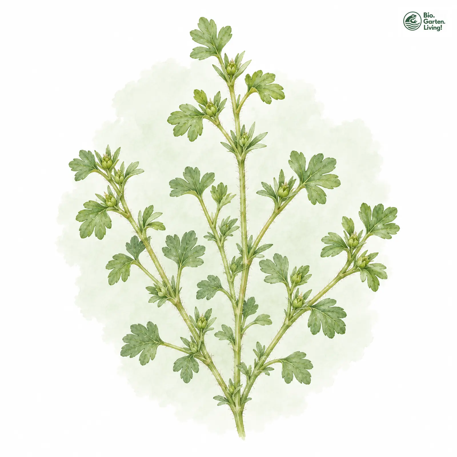 Aquarellzeichnung: Südlicher Ackerfrauenmantel (Aphanes australis)