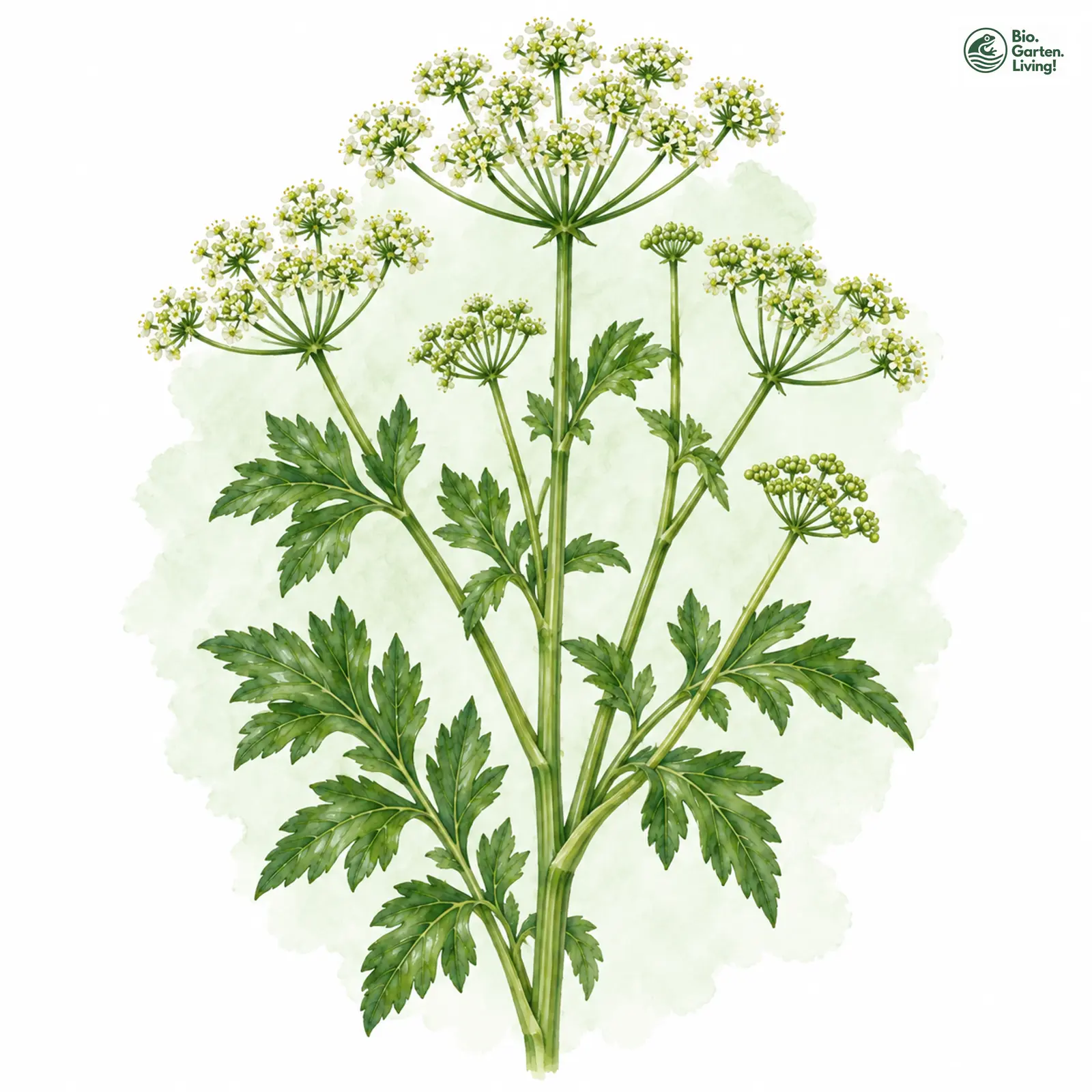 Aquarellzeichnung: Sellerie (Apium graveolens)