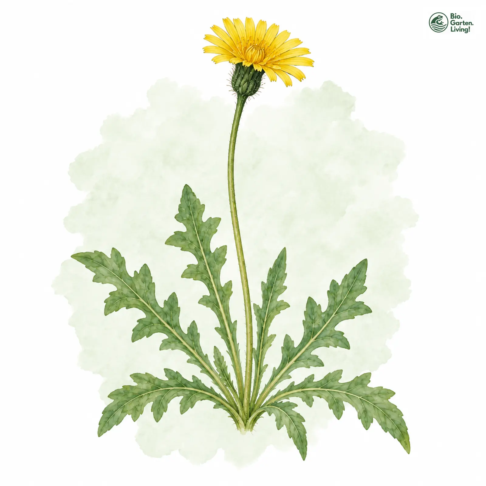 Aquarellzeichnung: Hainsalat (Aposeris foetida)