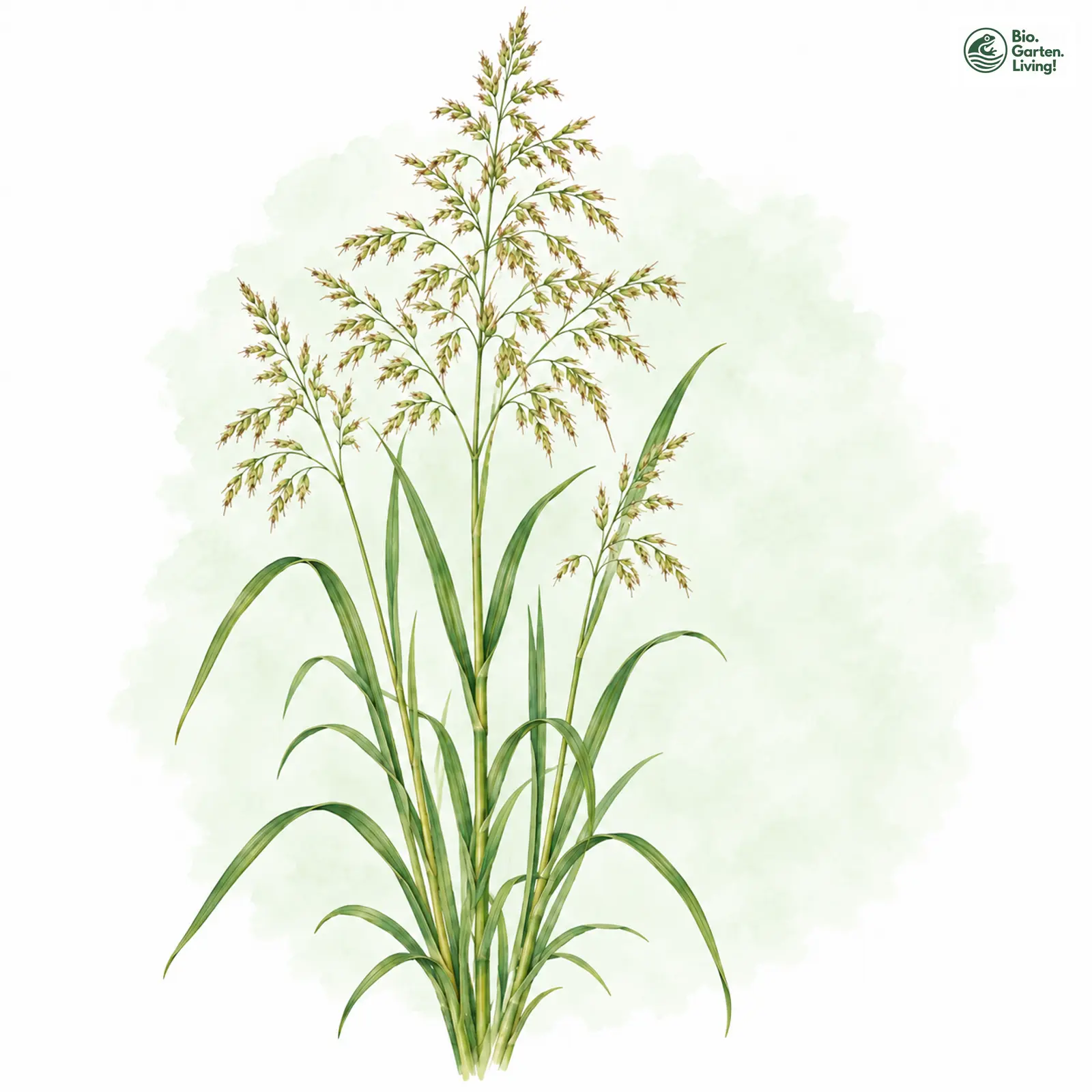 Aquarellzeichnung: Glatthafer (Arrhenatherum elatius)