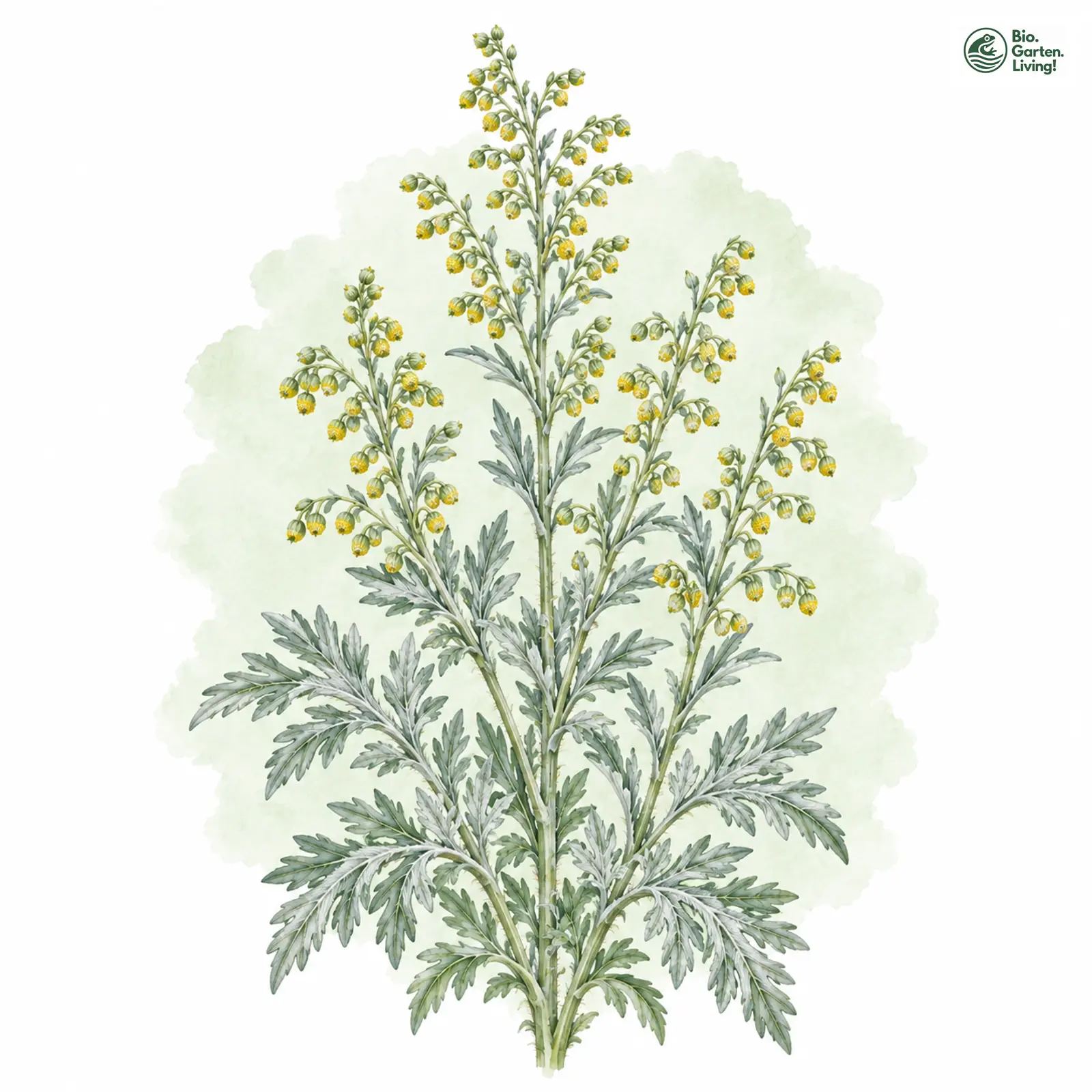 Aquarellzeichnung: Wermut (Artemisia absinthium)