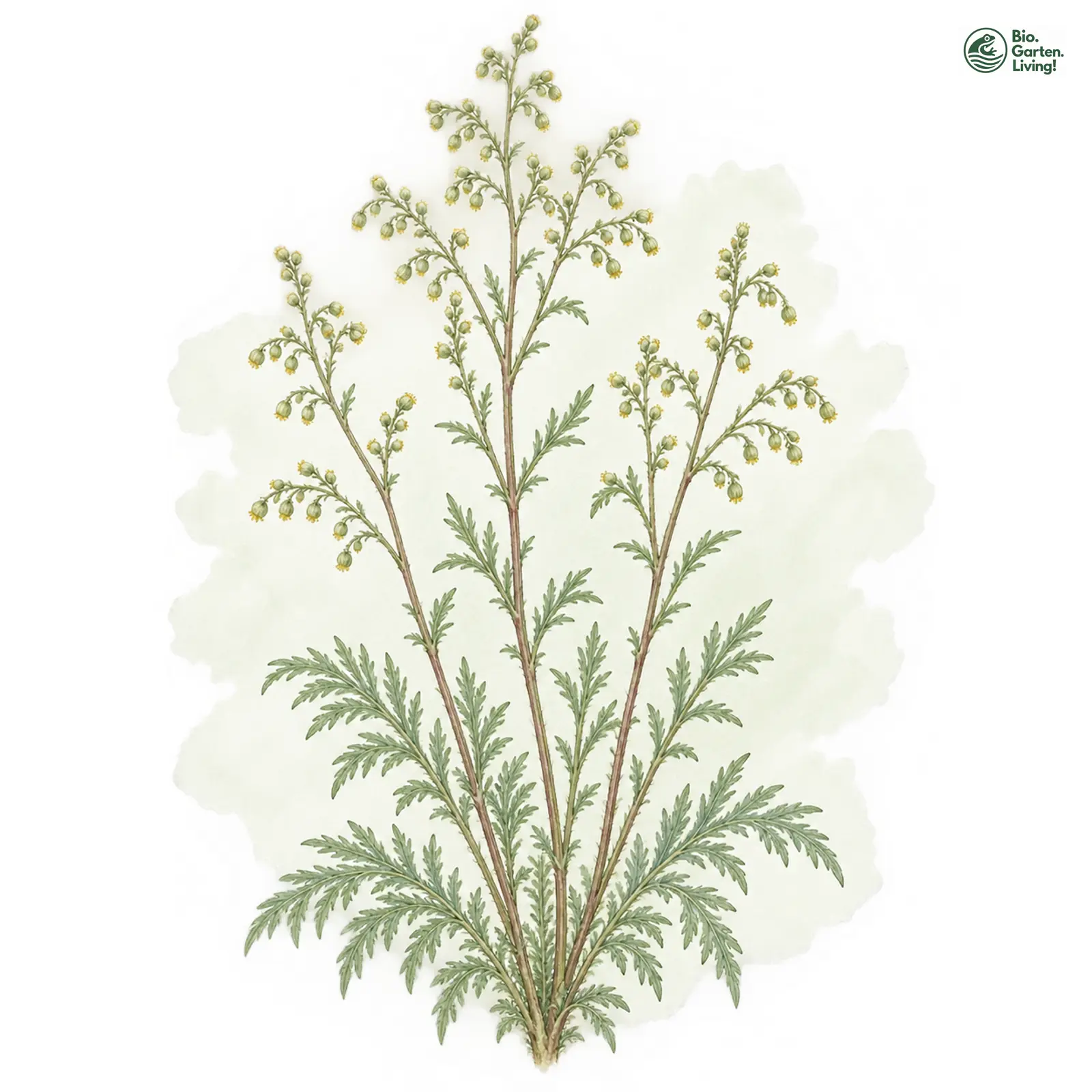 Aquarellzeichnung: Feld-Beifuß (Artemisia campestris)