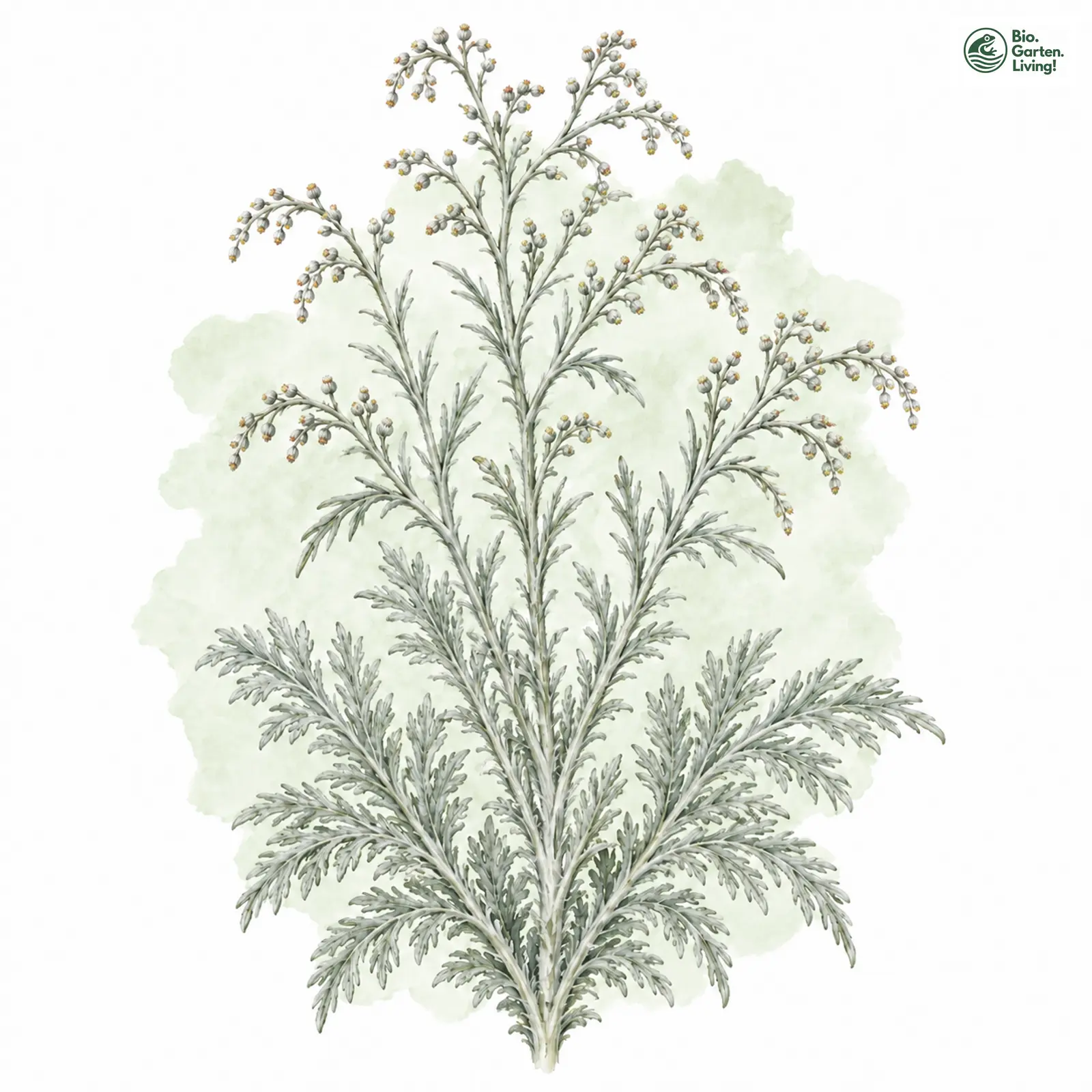 Aquarellzeichnung: Strand-Beifuß (Artemisia maritima)