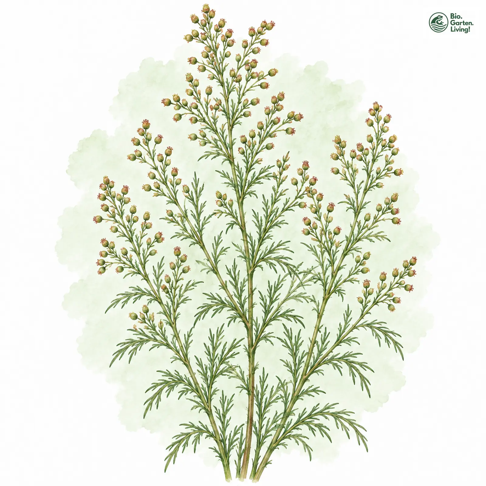 Aquarellzeichnung: Besen-Beifuß (Artemisia scoparia)