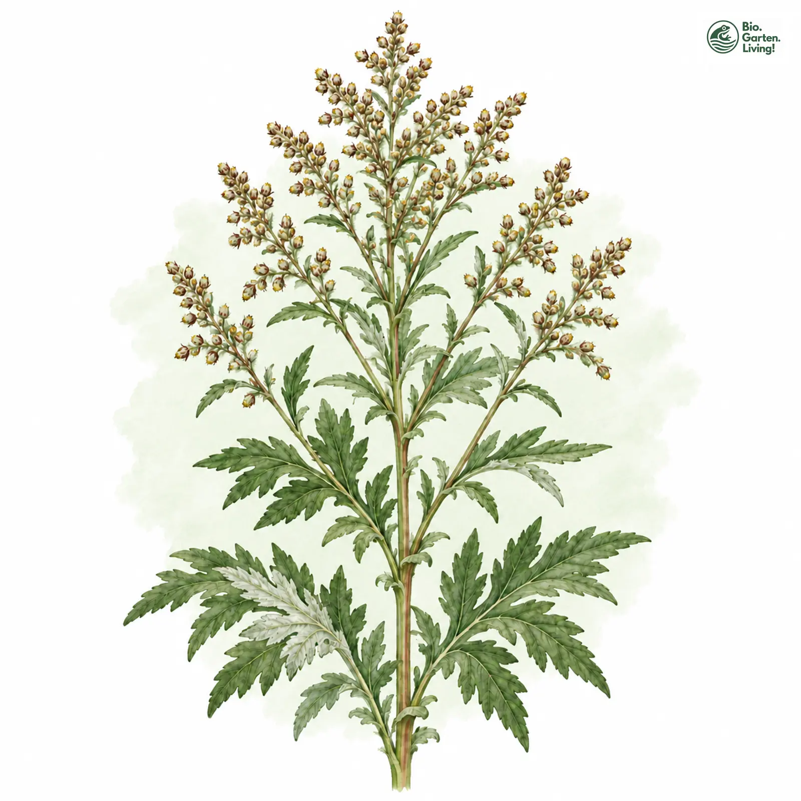 Aquarellzeichnung: Gewöhnlicher Beifuß (Artemisia vulgaris)