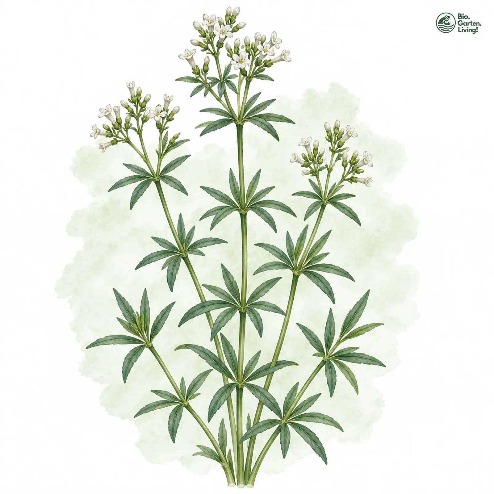 Aquarellzeichnung: Färber-Meier (Asperula tinctoria)