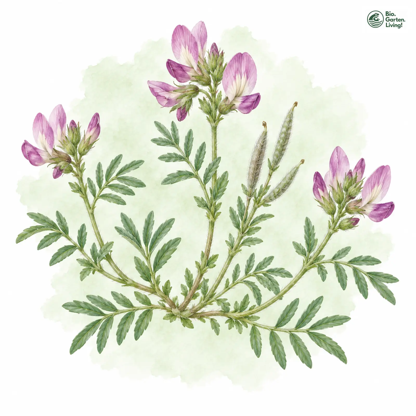 Aquarellzeichnung: Sand-Tragant (Astragalus arenarius)