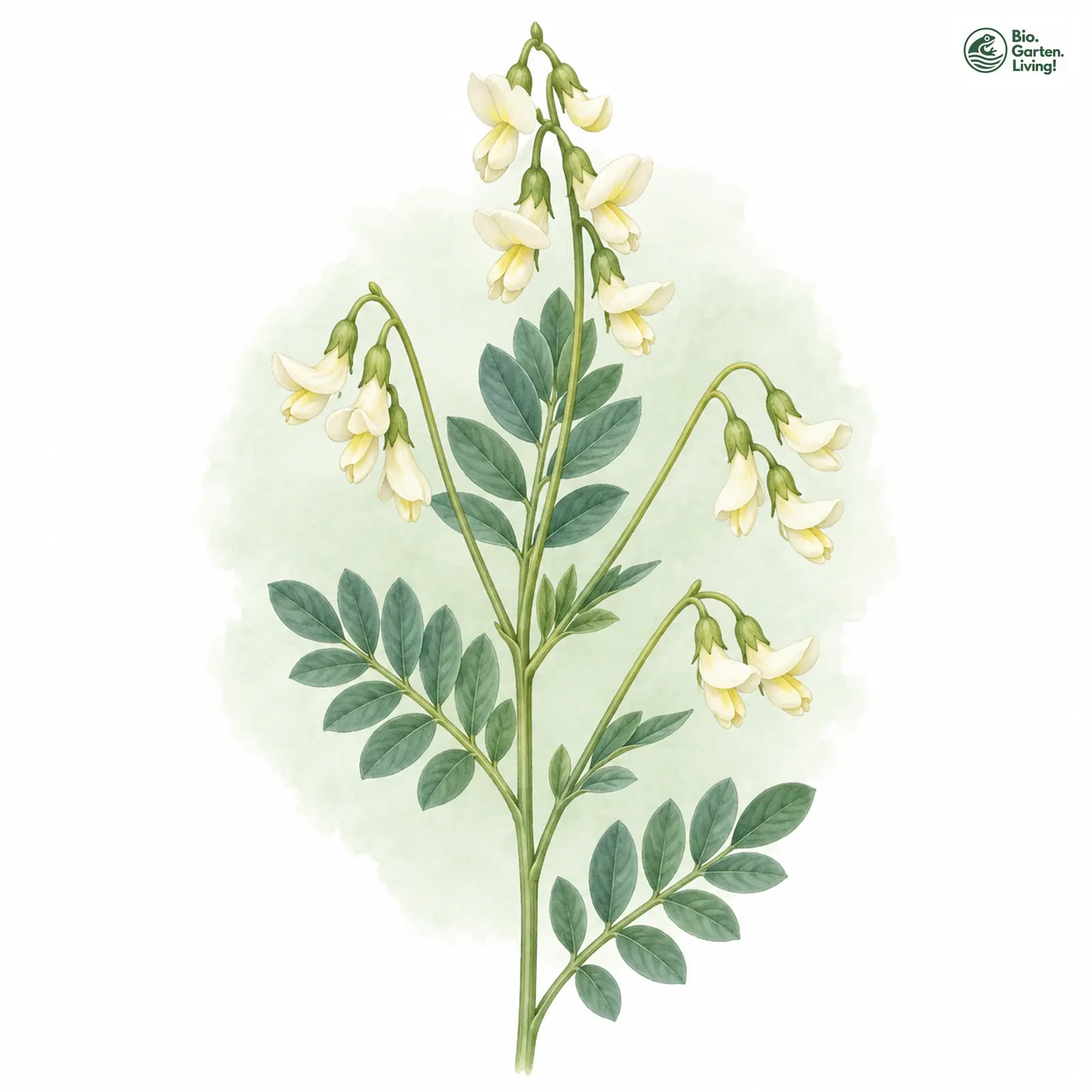 Aquarellzeichnung: Gletscher-Tragant (Astragalus frigidus)
