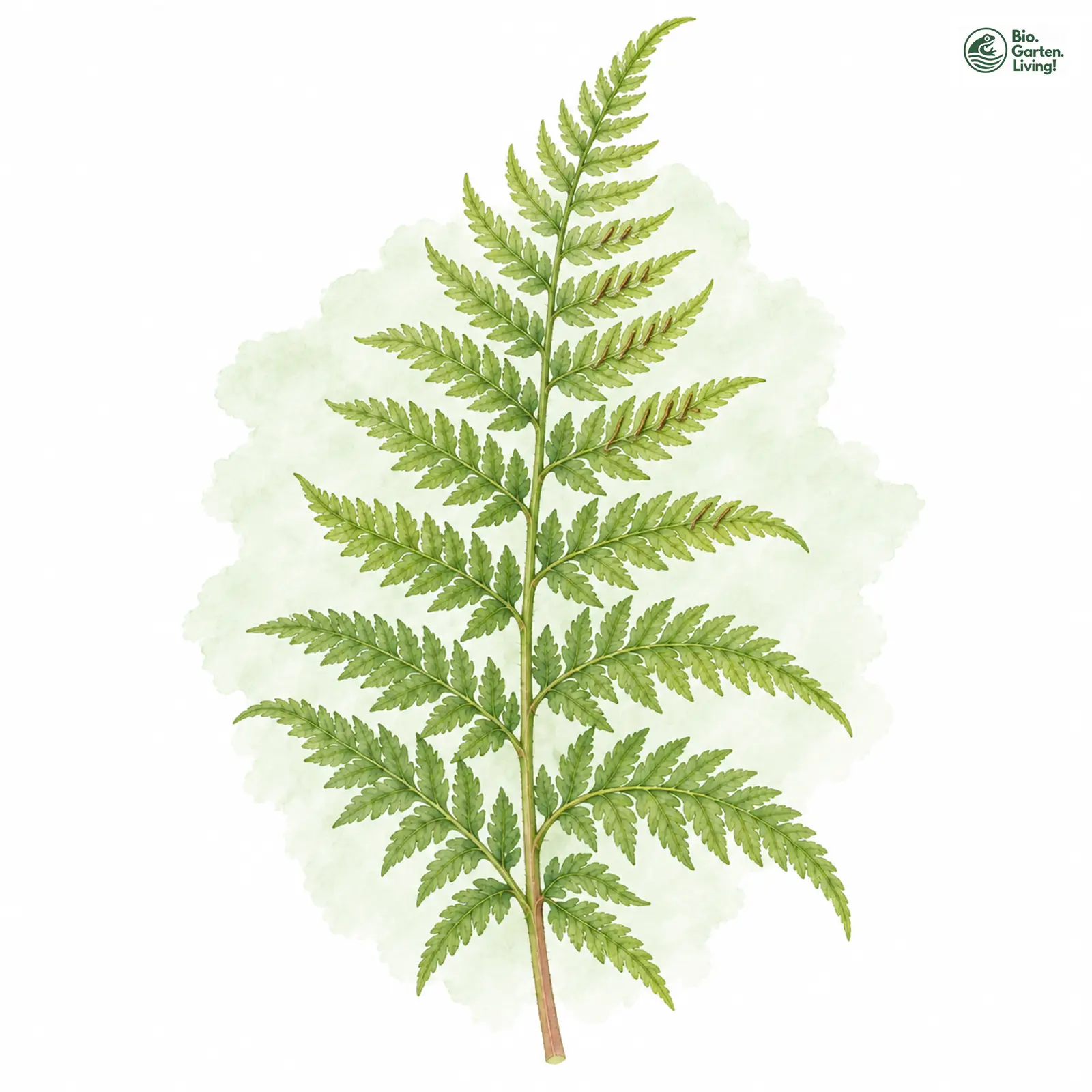 Aquarellzeichnung: Gewöhnlicher Frauenfarn (Athyrium filix-femina)