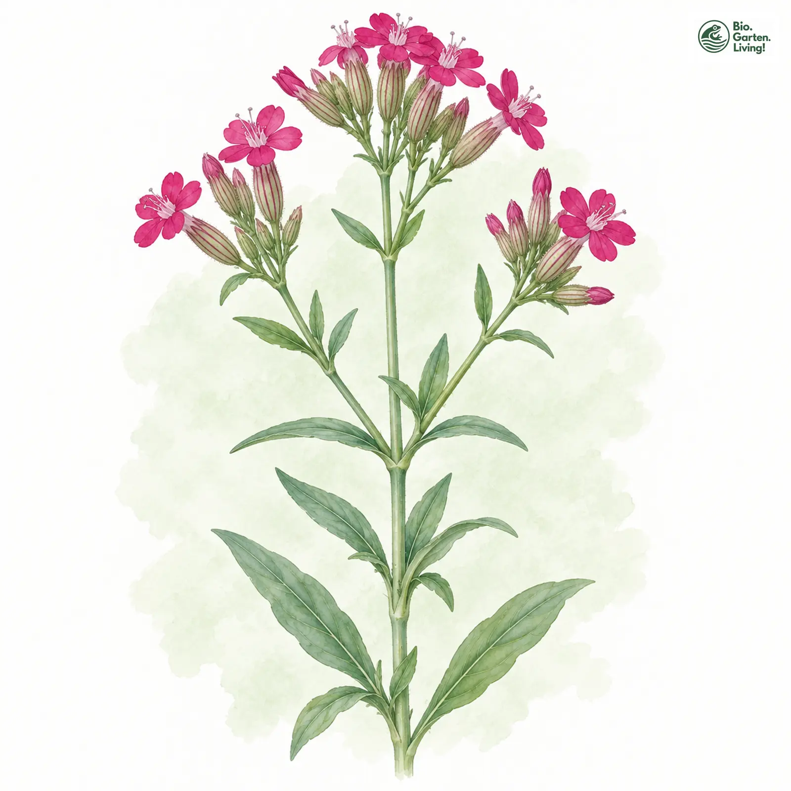 Aquarellzeichnung: Echtes Nelkenleimkraut (Atocion armeria)