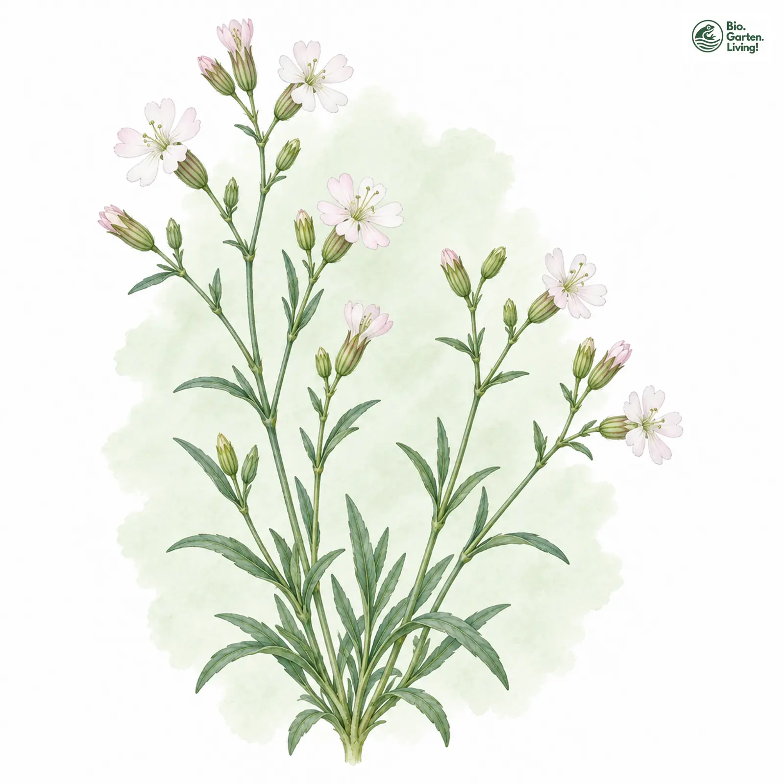 Aquarellzeichnung: Felsen-Nelkenleimkraut (Atocion rupestre)