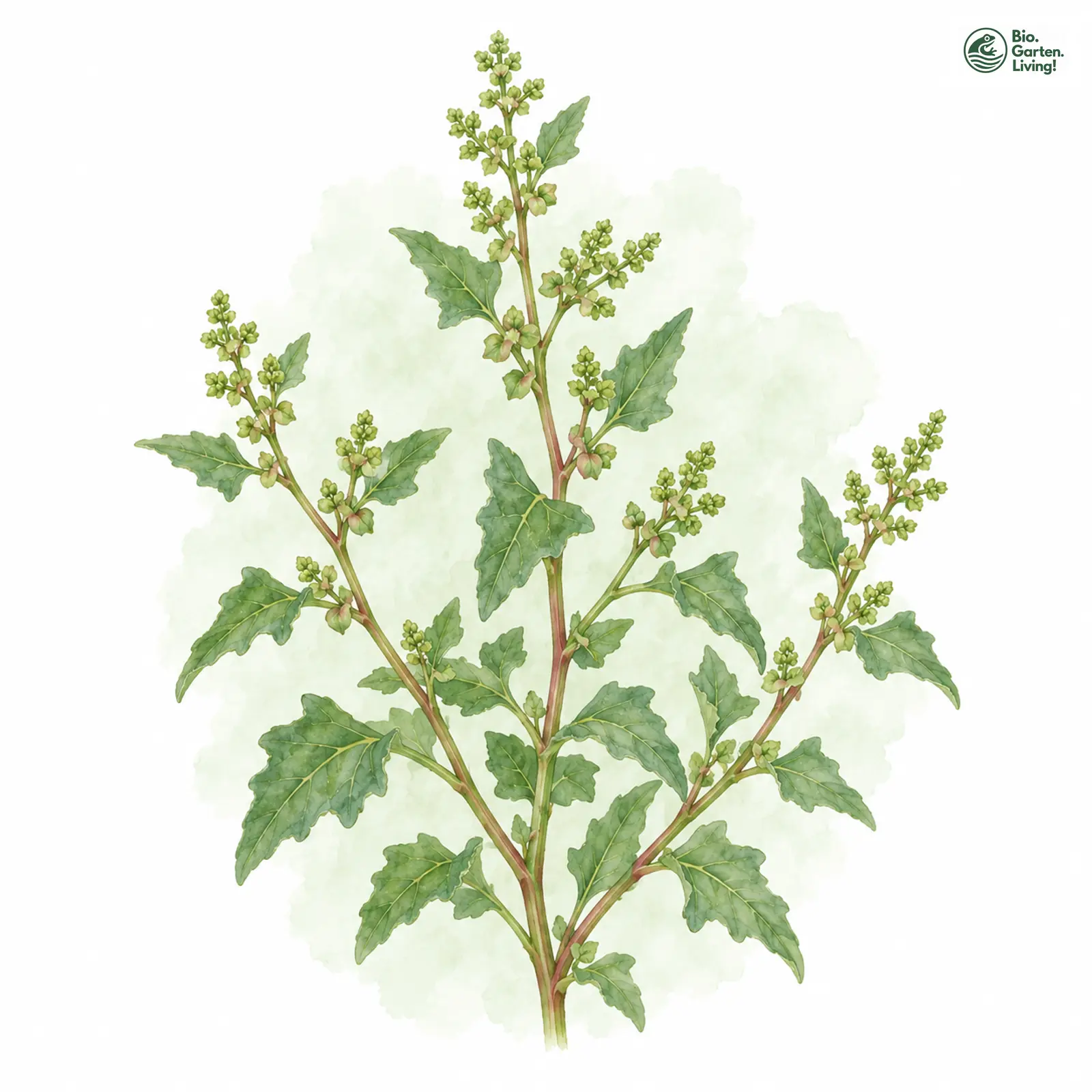 Aquarellzeichnung: Kahle Melde (Atriplex glabriuscula)