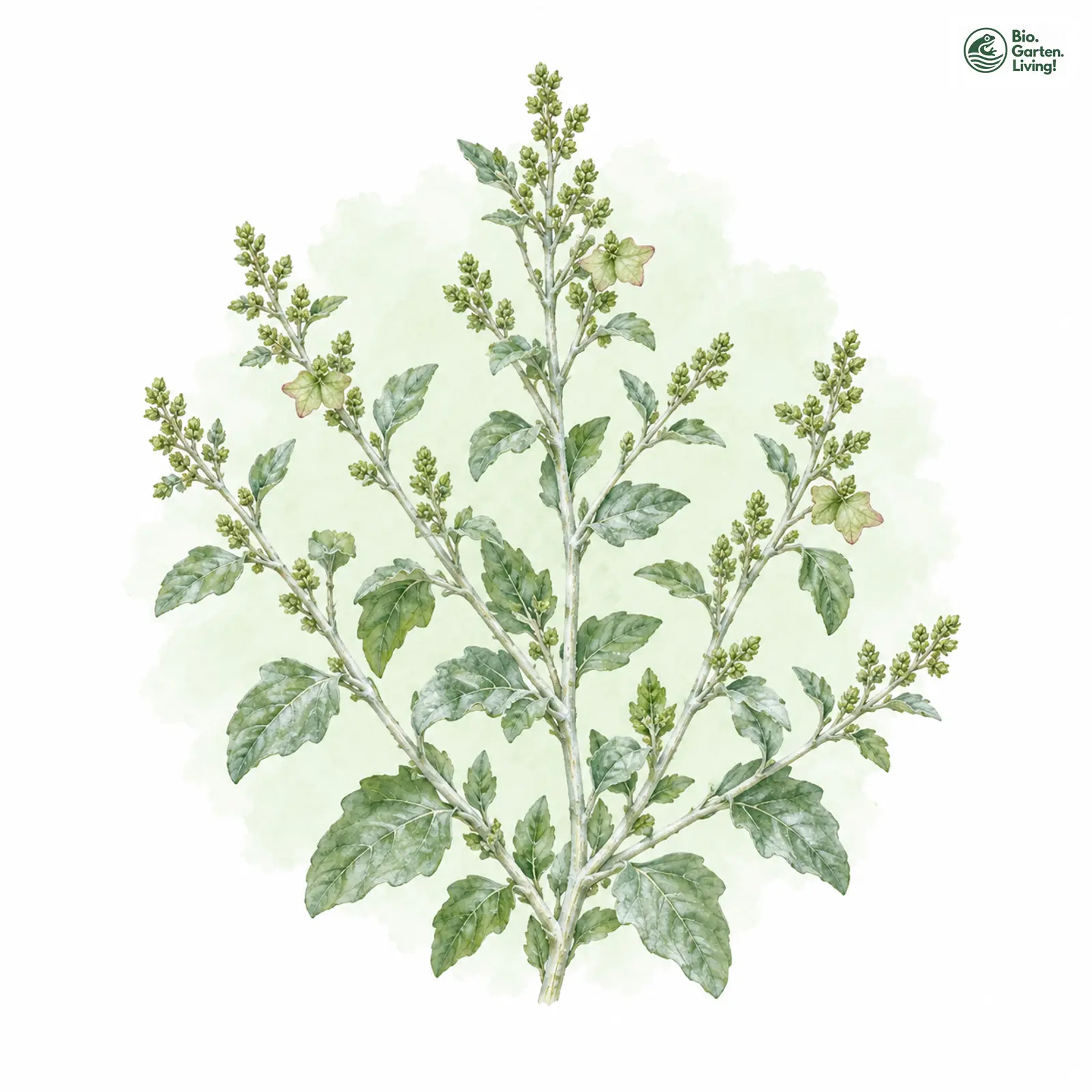 Aquarellzeichnung: Gelapptblättrige Melde (Atriplex laciniata)
