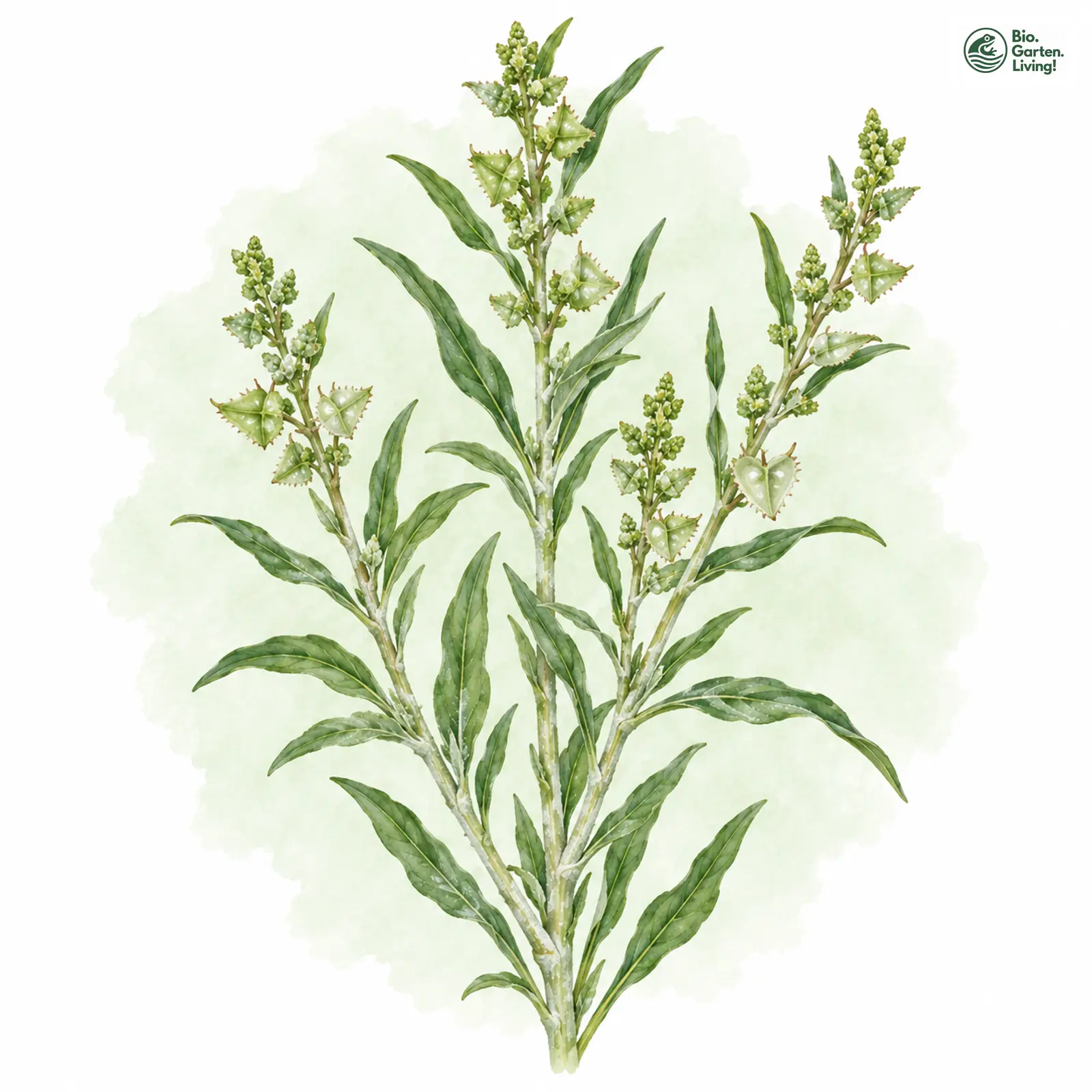 Aquarellzeichnung: Strand-Melde (Atriplex littoralis)