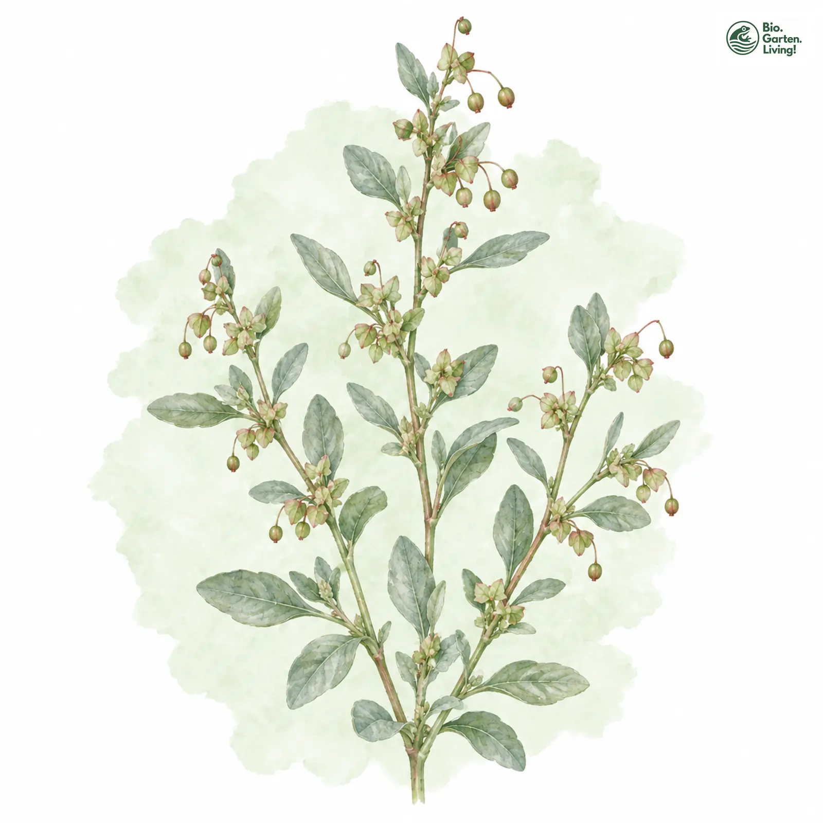 Aquarellzeichnung: Salz-Melde (Atriplex pedunculata)
